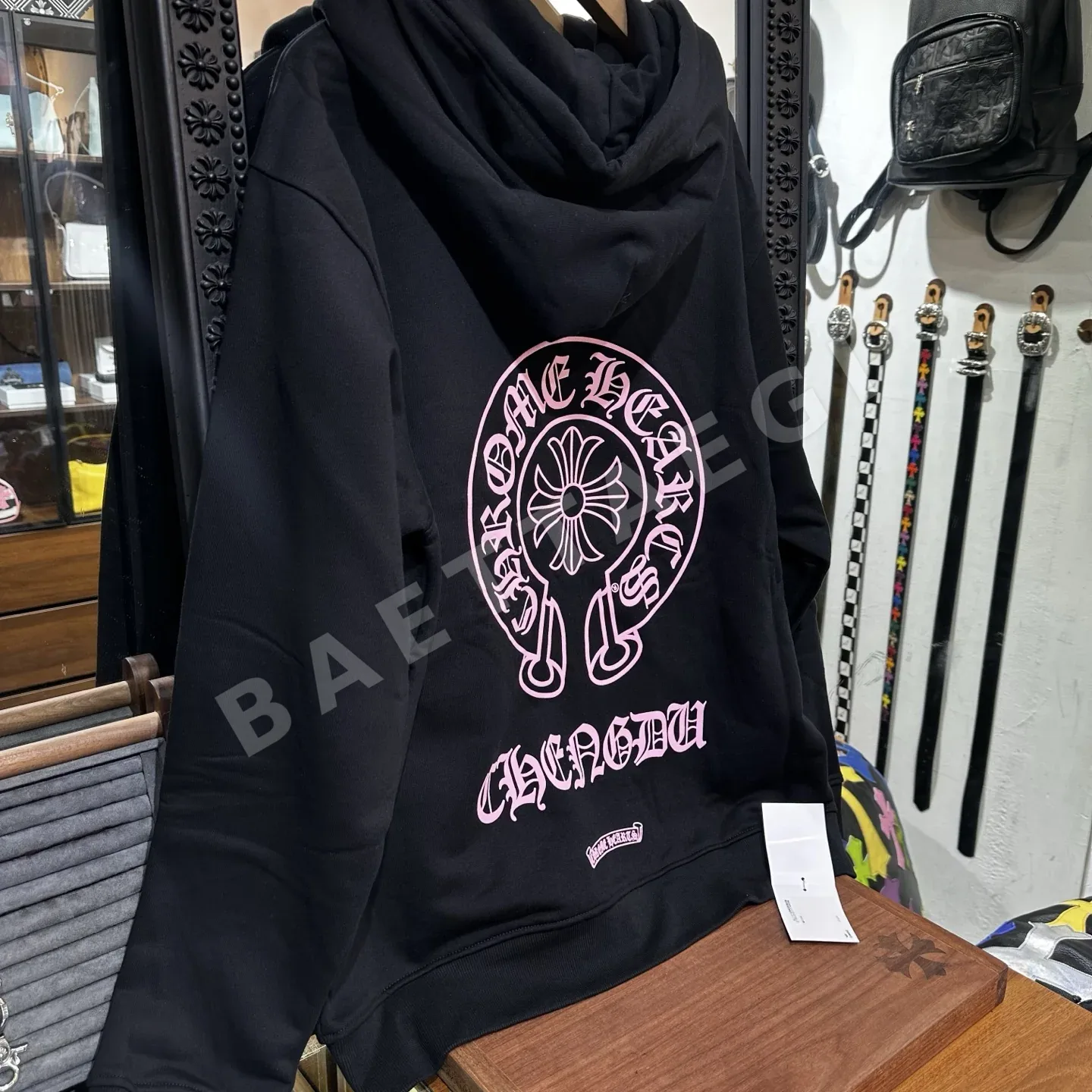 크롬하츠 핑크 꽃무늬 후드 재킷 상세 이미지 6