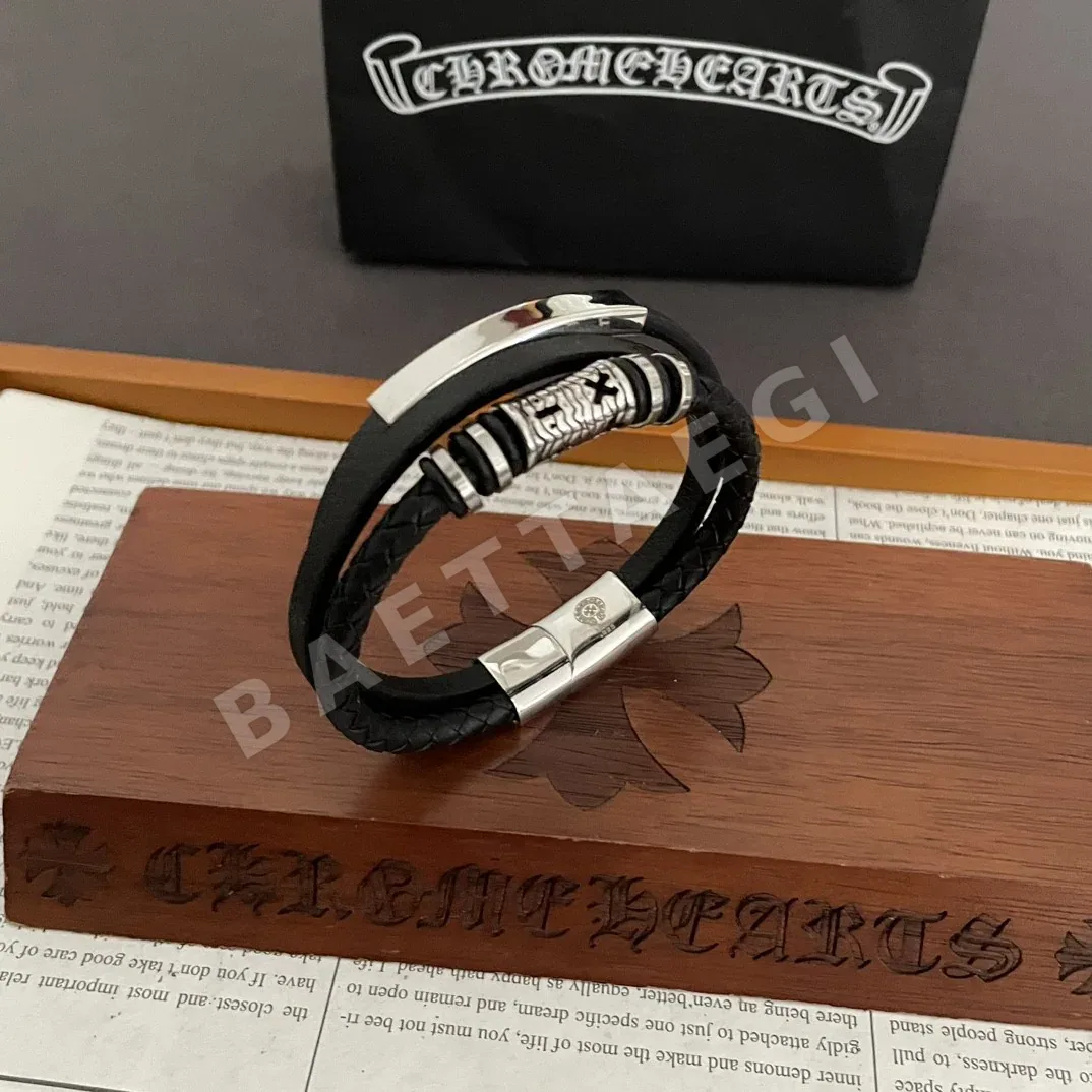 크롬하츠 더블 링 엠보싱 팔찌 127496