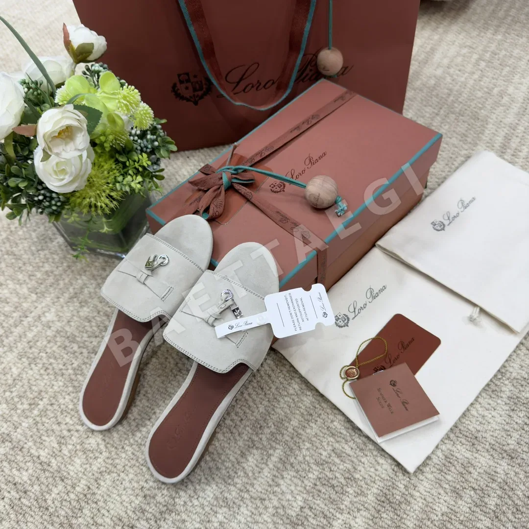 로로피아나 스웨이드 키드스킨 샌들 상세 이미지 2