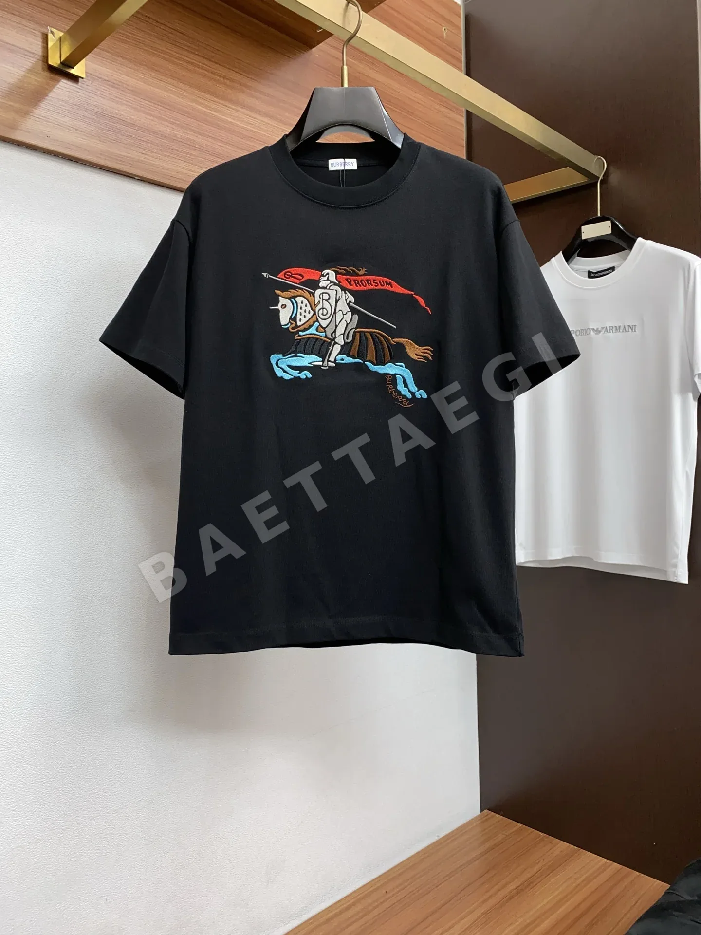 버버리 장섬유 면 캐주얼 반팔 셔츠 P220