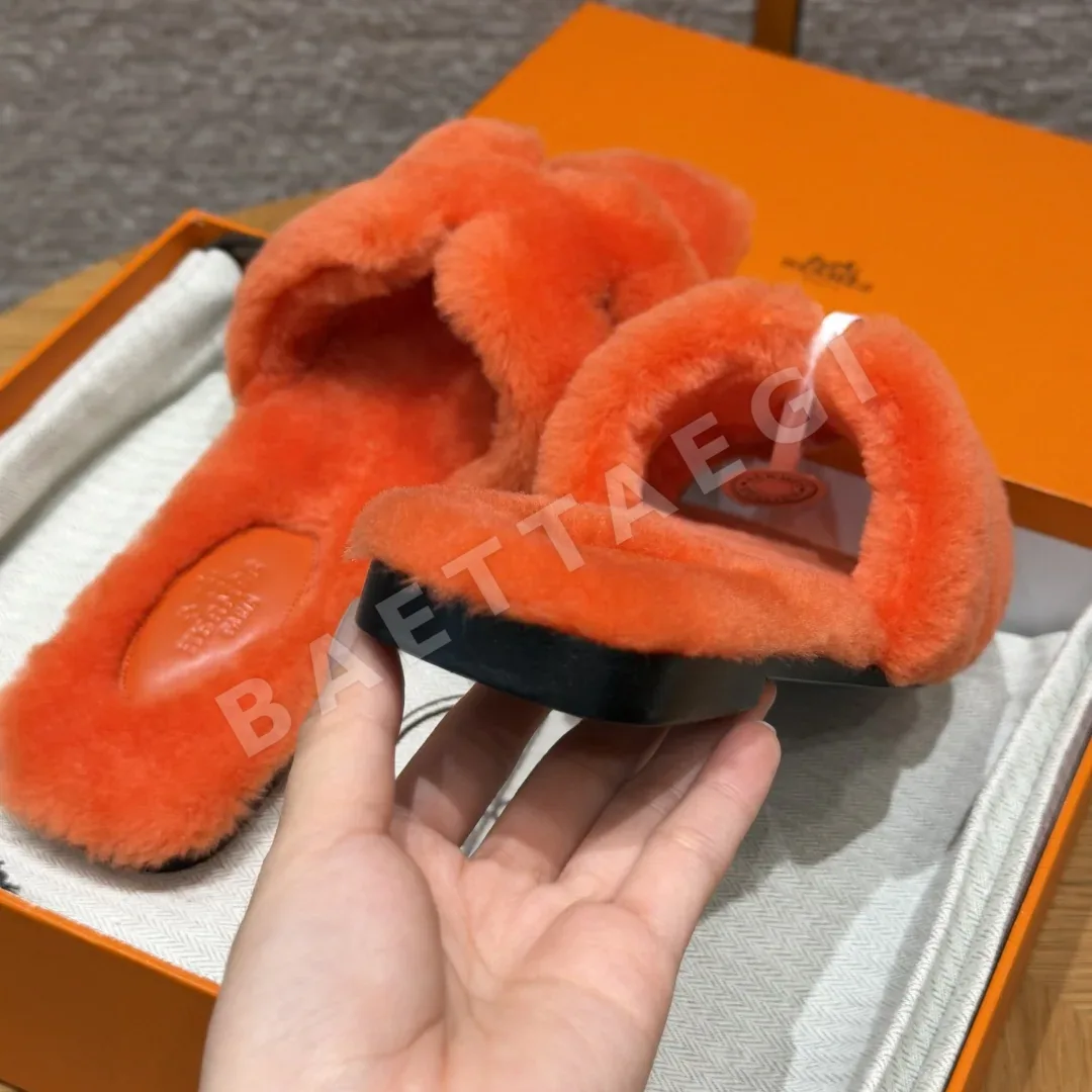 에르메스 오란 샌들 로열 울 가죽 H 컷아웃 상세 이미지 7