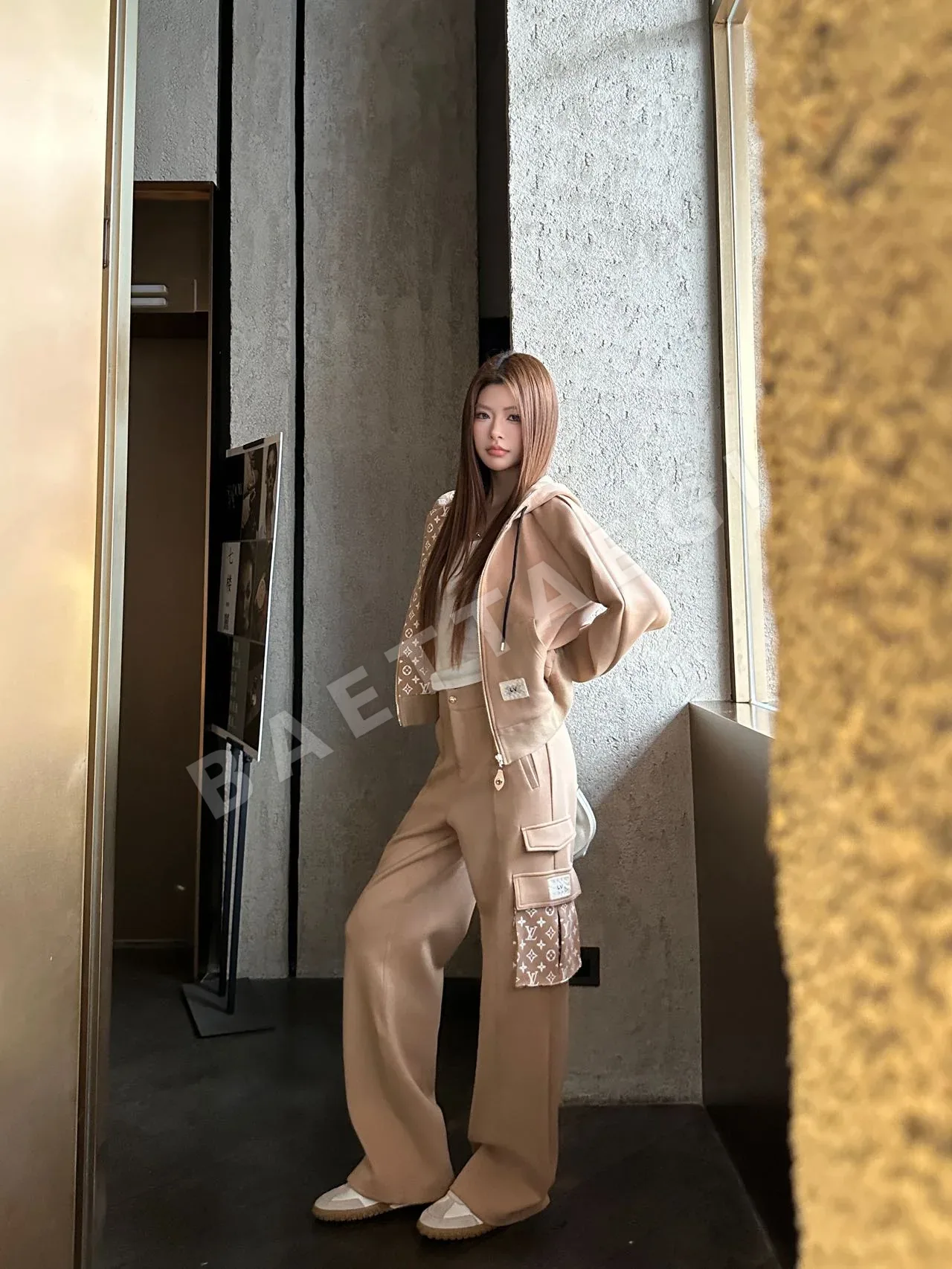 루이비통 카고 와이드 레그 여성 바지