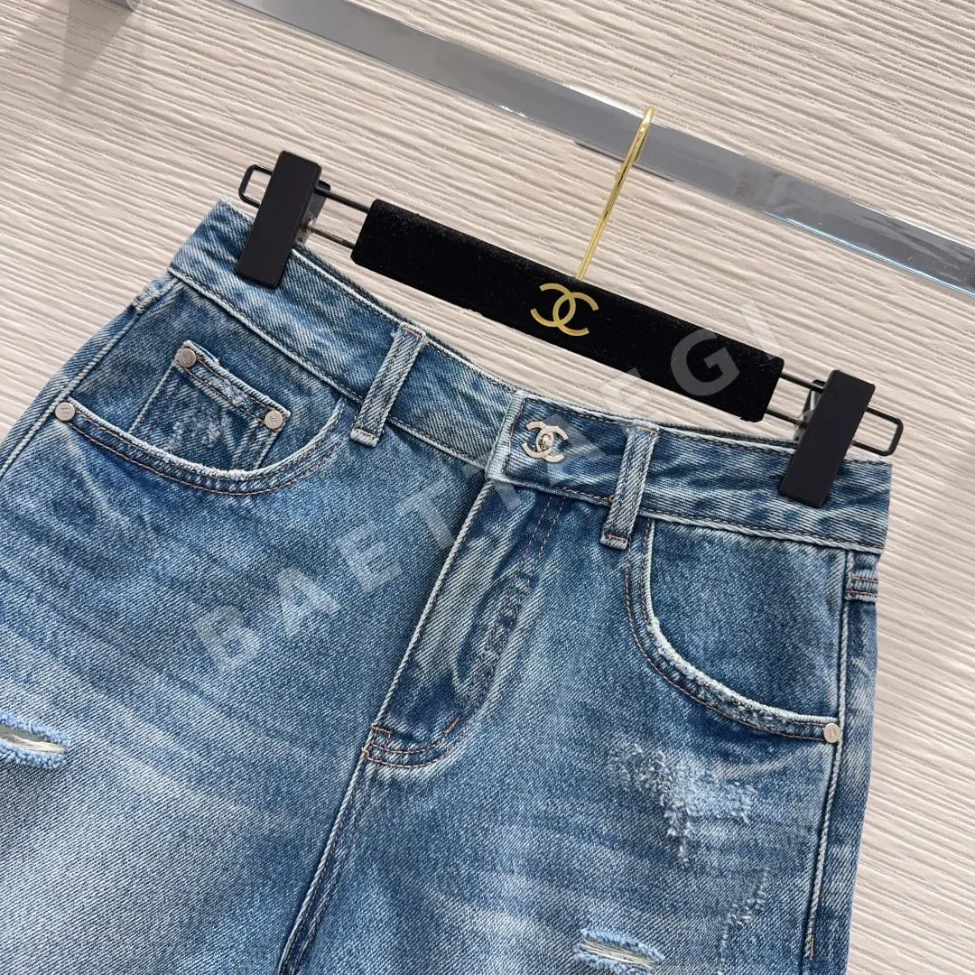 샤넬 여성 데님 반바지 상세 이미지 4