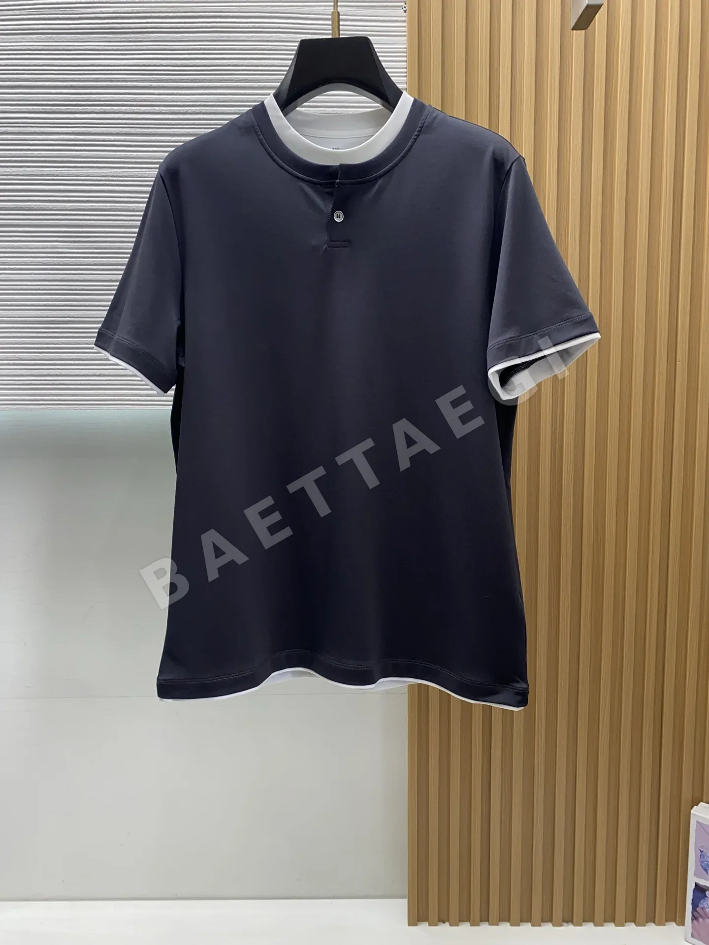 브루넬로쿠치넬리 100수 머서리화 면 라운드넥 남성 반팔 티셔츠 47987