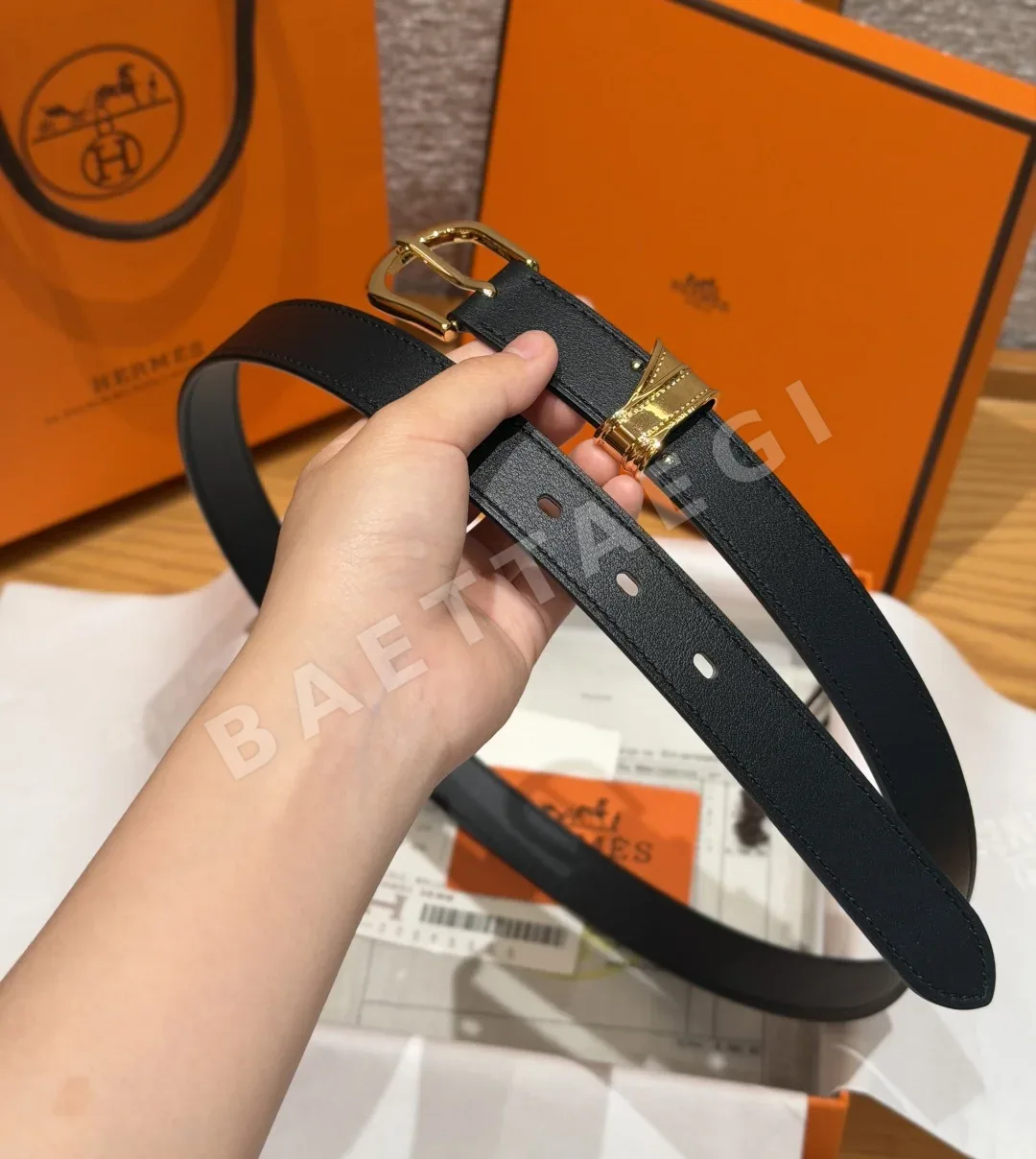 에르메스 스위프트 카프스킨 여성 벨트 상세 이미지 8