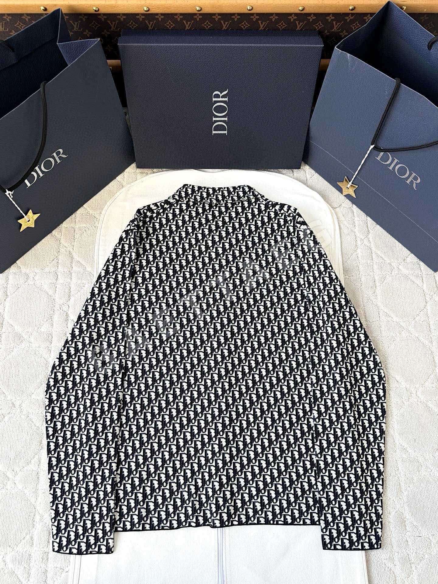 디올 컬러 올 로고 남성 긴팔 니트 셔츠 상세 이미지 2