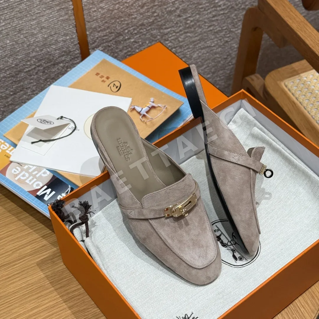 에르메스 오즈 뮬 로퍼 샌드컬러 가죽 상세 이미지 3