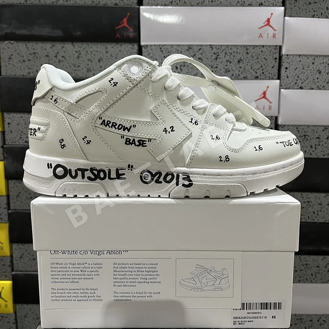 오프화이트 아웃 오브 오피스 OOO 로우 탑스 화이트 202439 Off White Out Of Office OOO Low Tops 상세 이미지 1