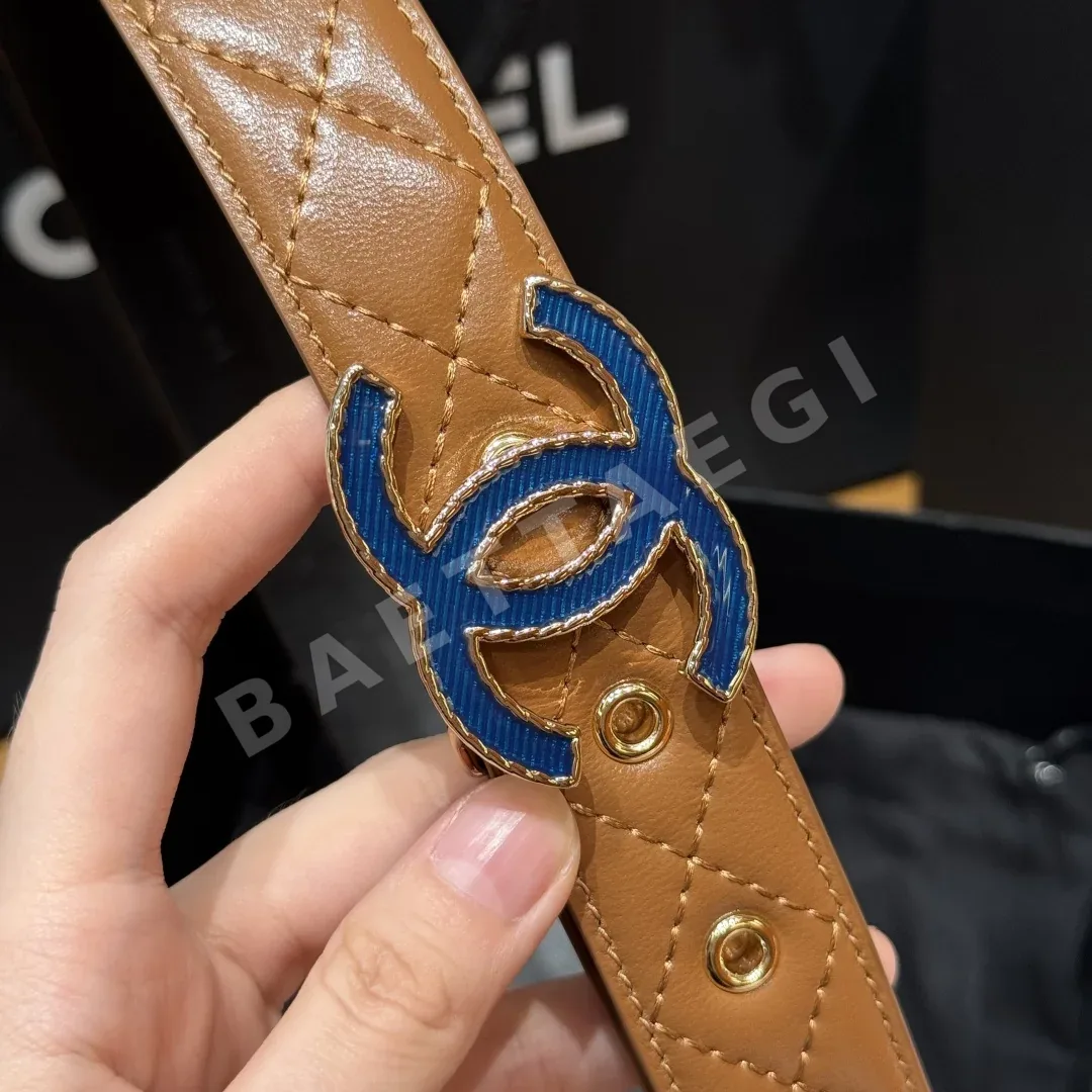 샤넬 램스킨 더블 C 메탈 로고 벨트 상세 이미지 4