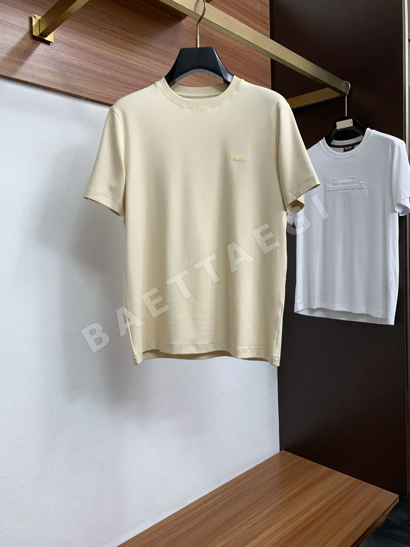 펜디 남성 린넨 코튼 혼방 반팔 티셔츠