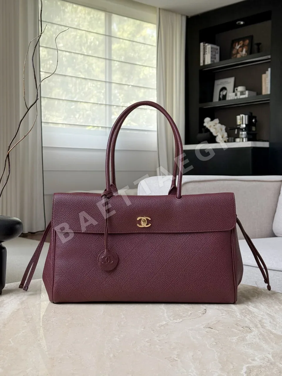 샤넬 버건디 바게트 가방 156638