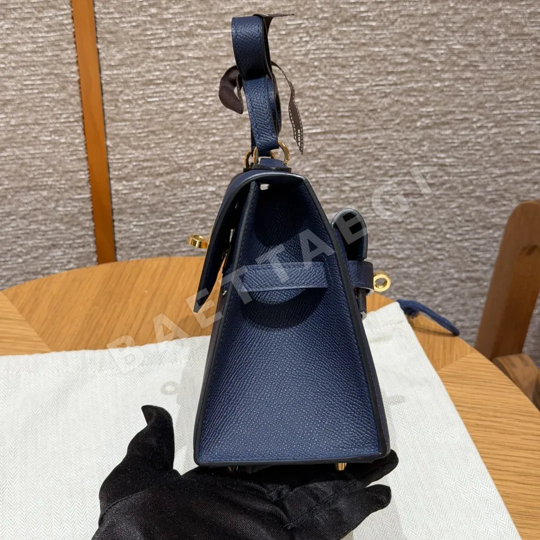 에르메스 켈리 사파이어 블루 가죽 가방 상세 이미지 3
