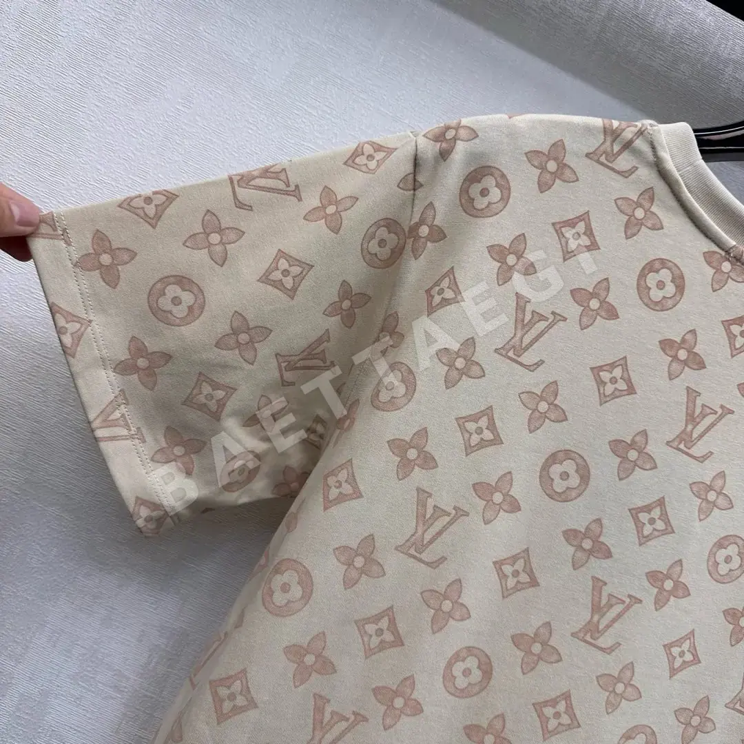 루이비통 프린트 크루넥 코튼 반팔 티셔츠 상세 이미지 8