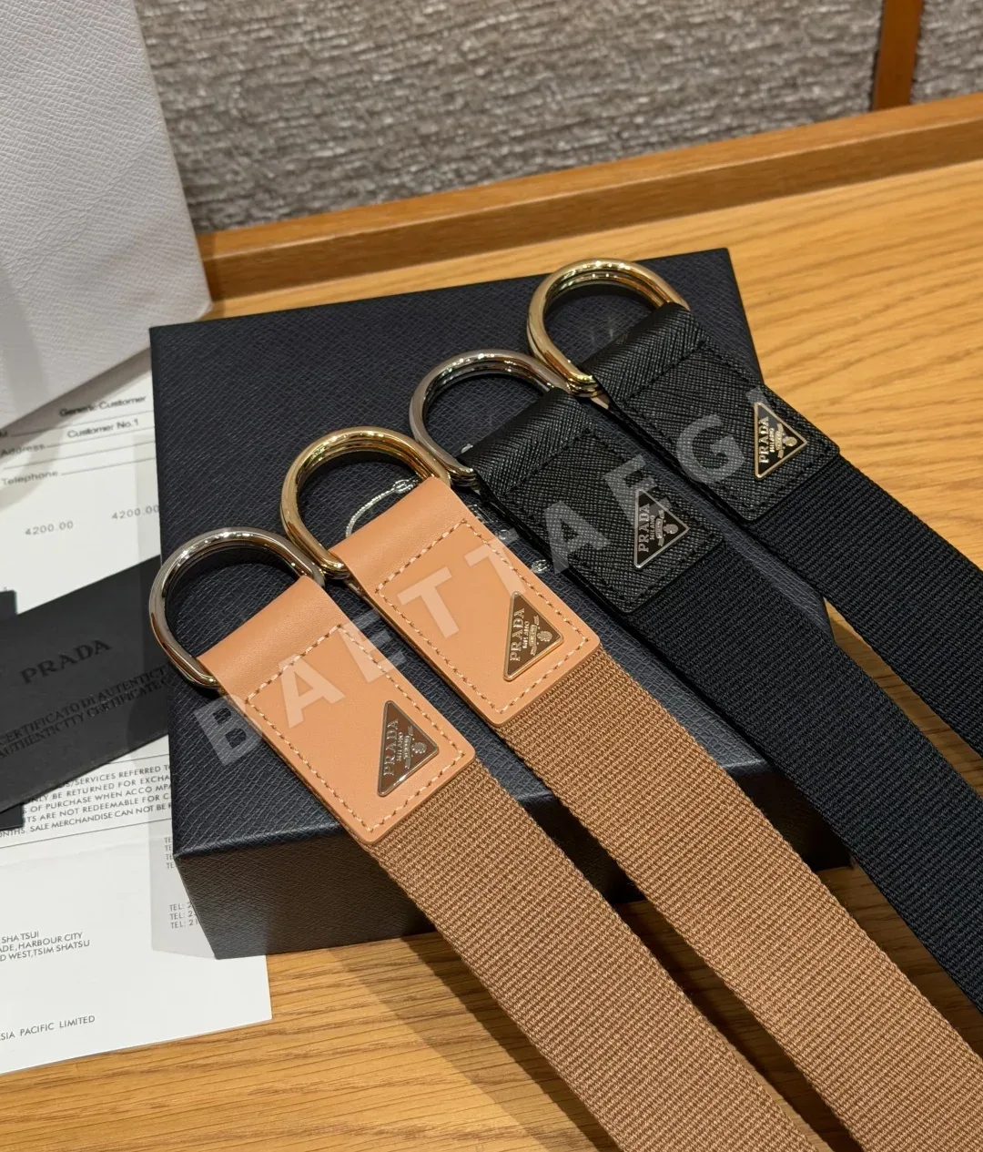 프라다 나일론 더블 링 벨트 35mm 상세 이미지 4