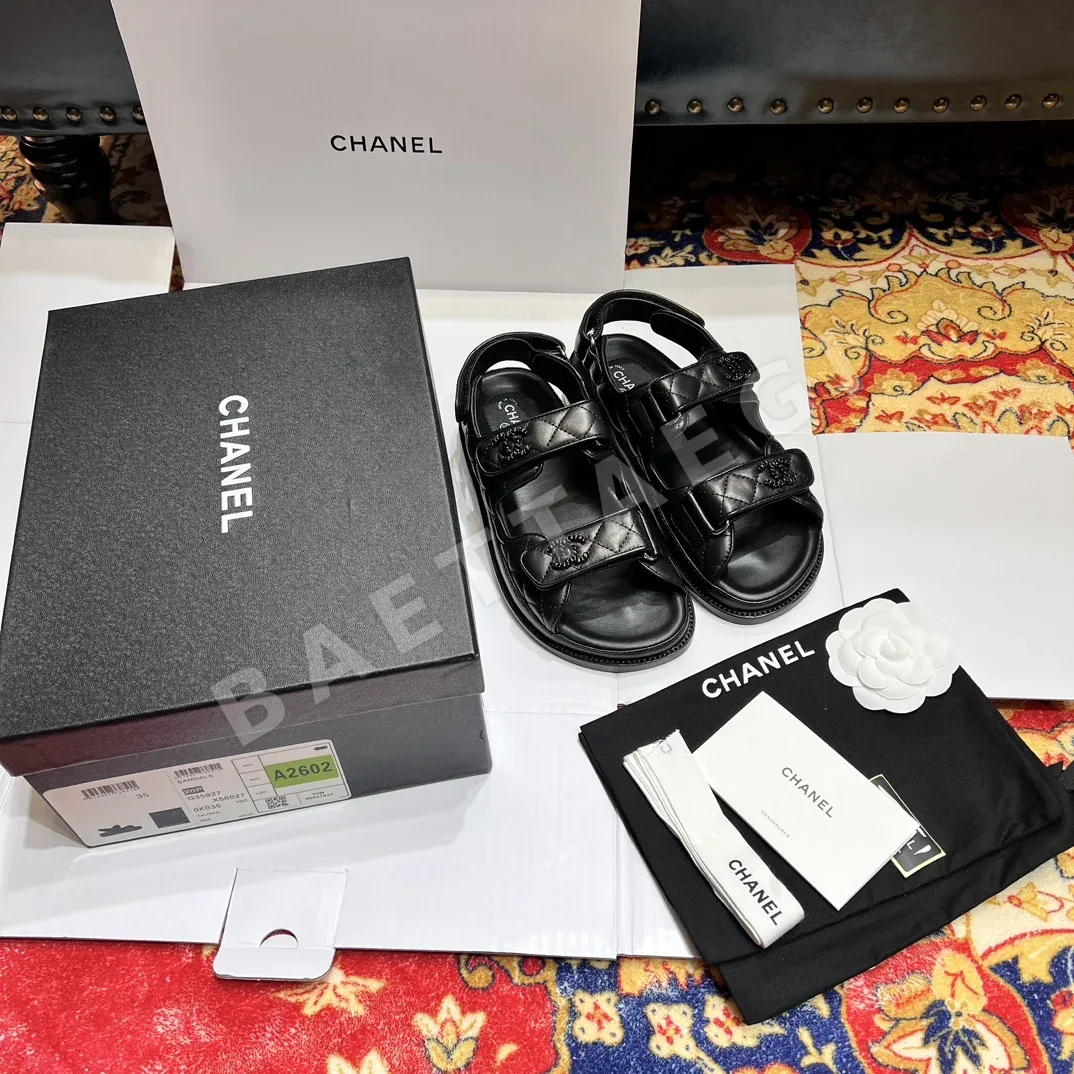 샤넬 더블 C 벨크로 비치 슈즈 신발 95014