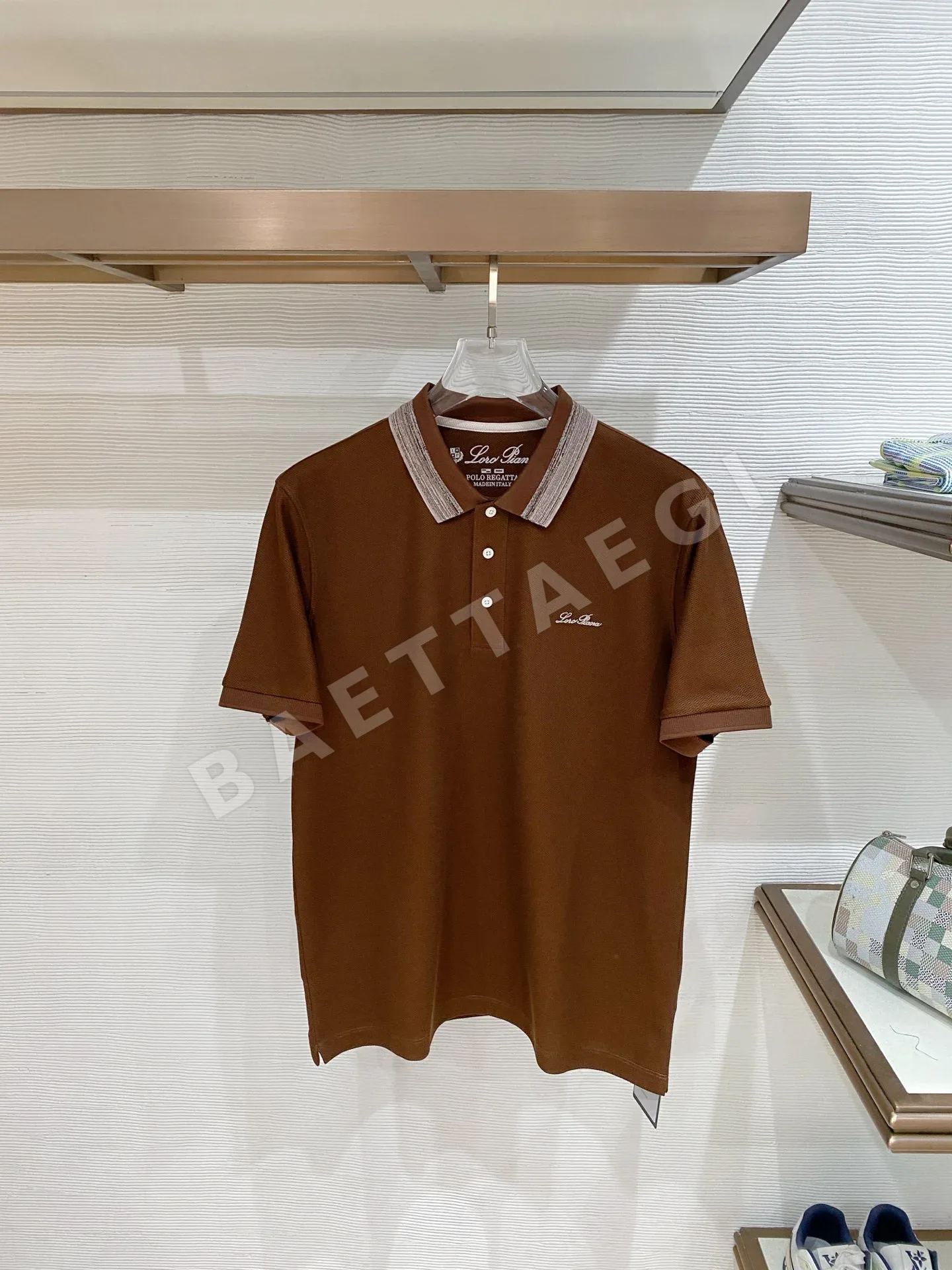 로로피아나 남성 메시 반팔셔츠 상세 이미지 2