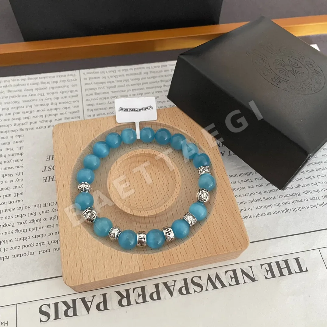 크롬하츠 블루 캣츠아이 엠보싱 팔찌 상세 이미지 3