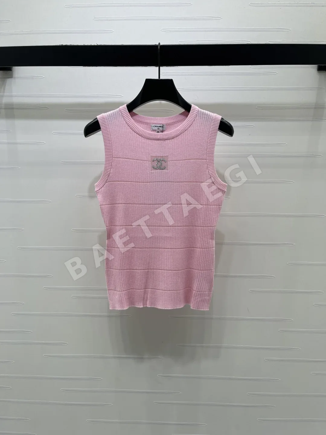 샤넬 여성 울 니트 반팔 티셔츠 103661
