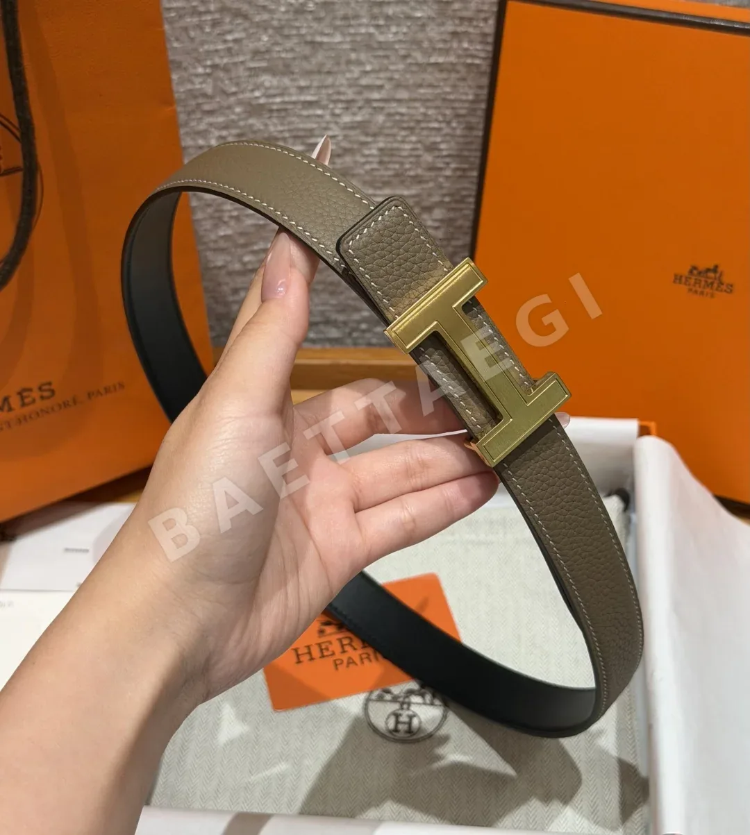 에르메스 H 버클 리버서블 가죽 여성 벨트 상세 이미지 3