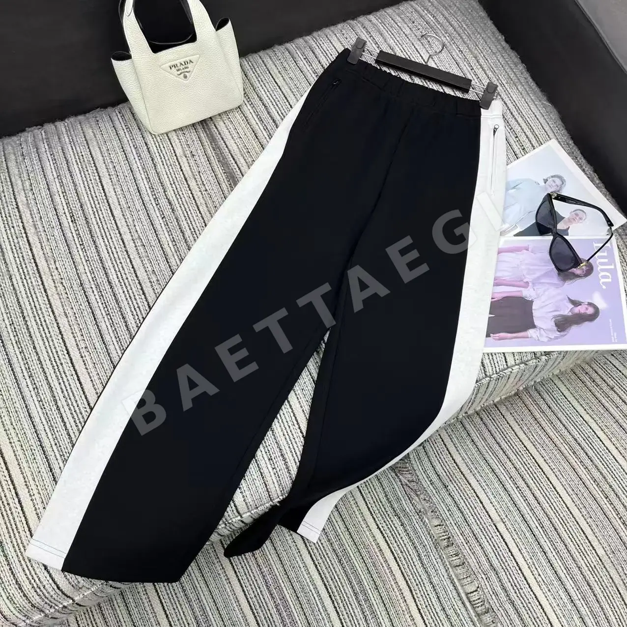 프라다 후드 컬러 블록 카디건 자켓 상세 이미지 7