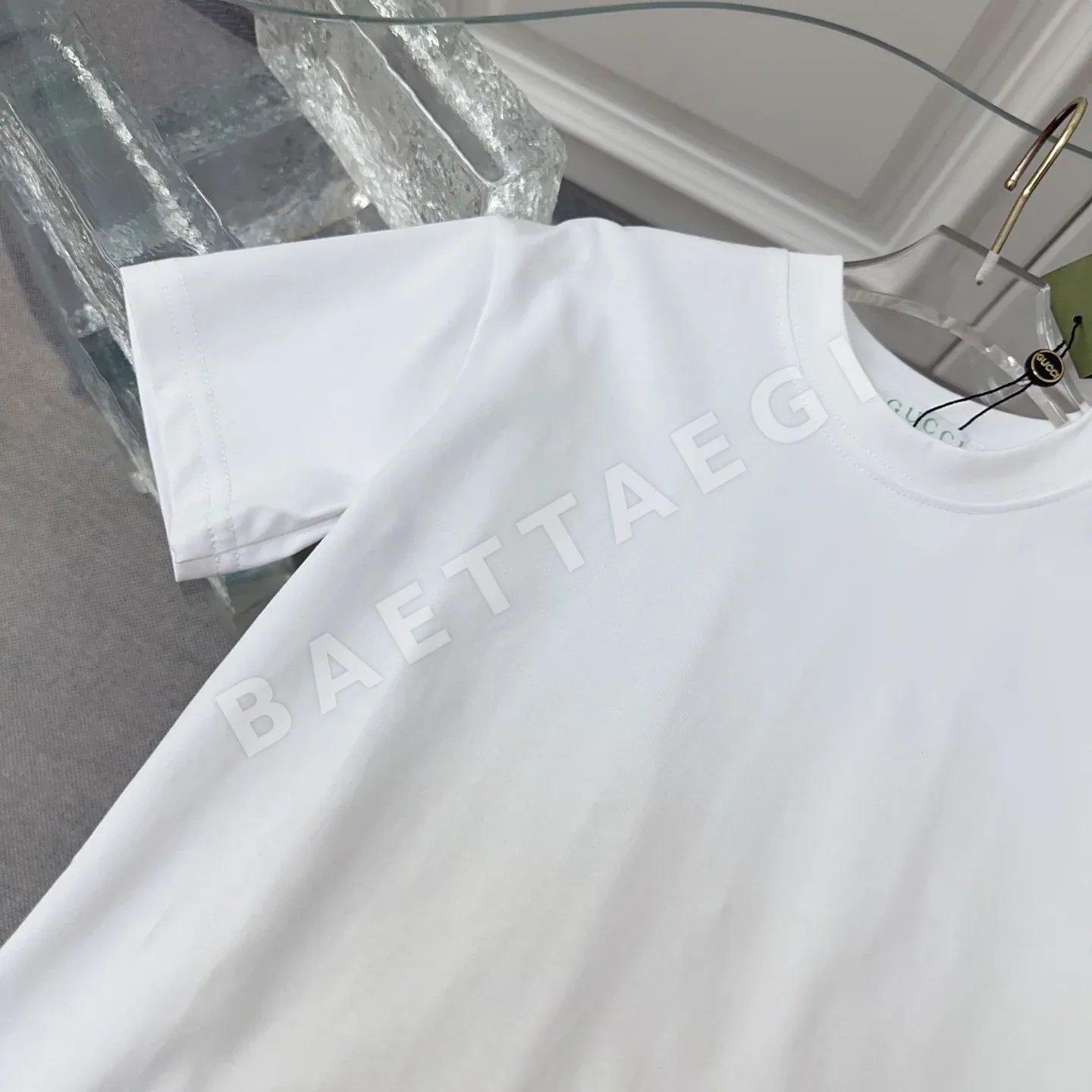구찌 GU 2026 早春子供用新作半袖Tシャツ、フロッキープリントとオリジナル品質、230gヘビーウェイト生地 Gucci 상세 이미지 4