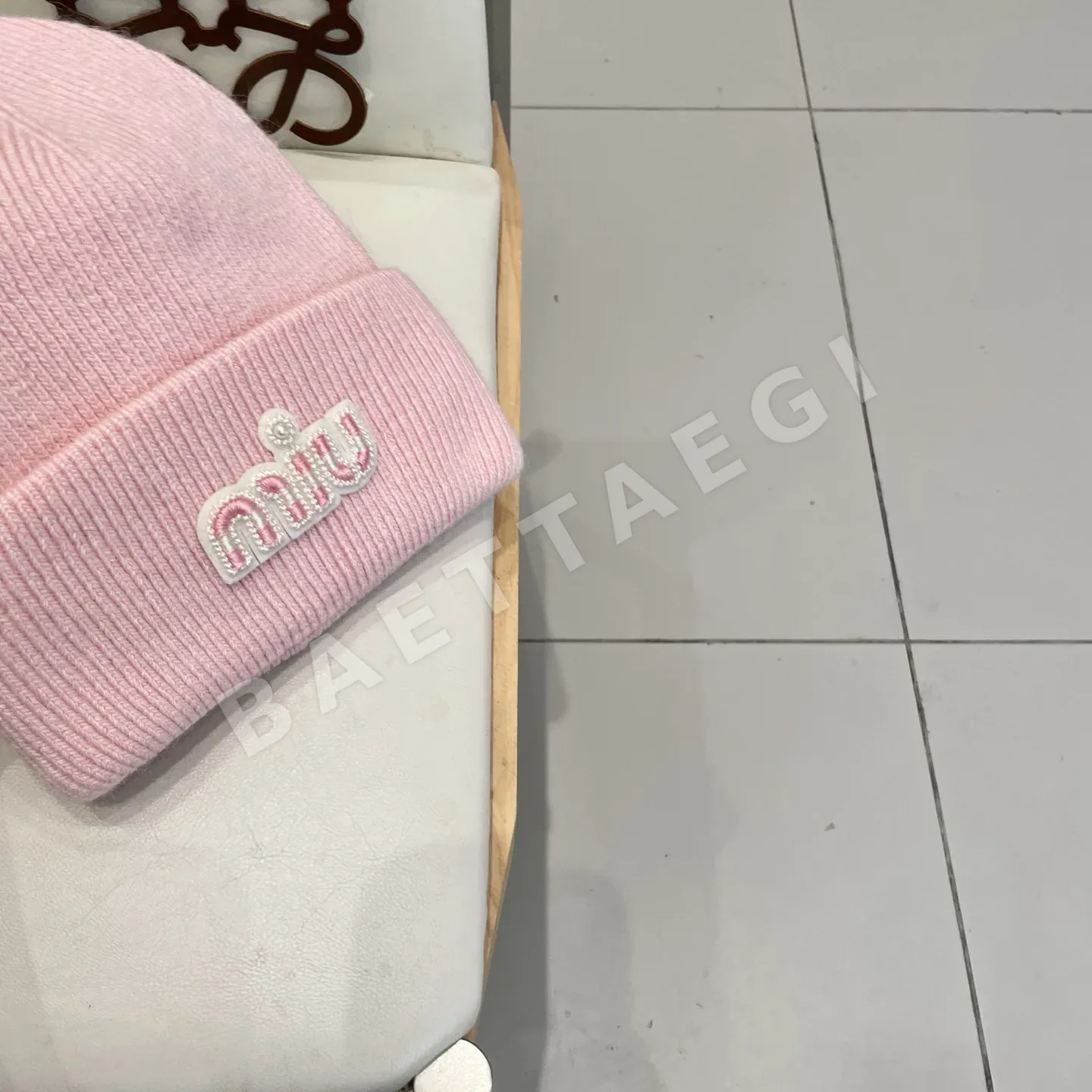 미우미우 토끼털 울 비니 상세 이미지 4