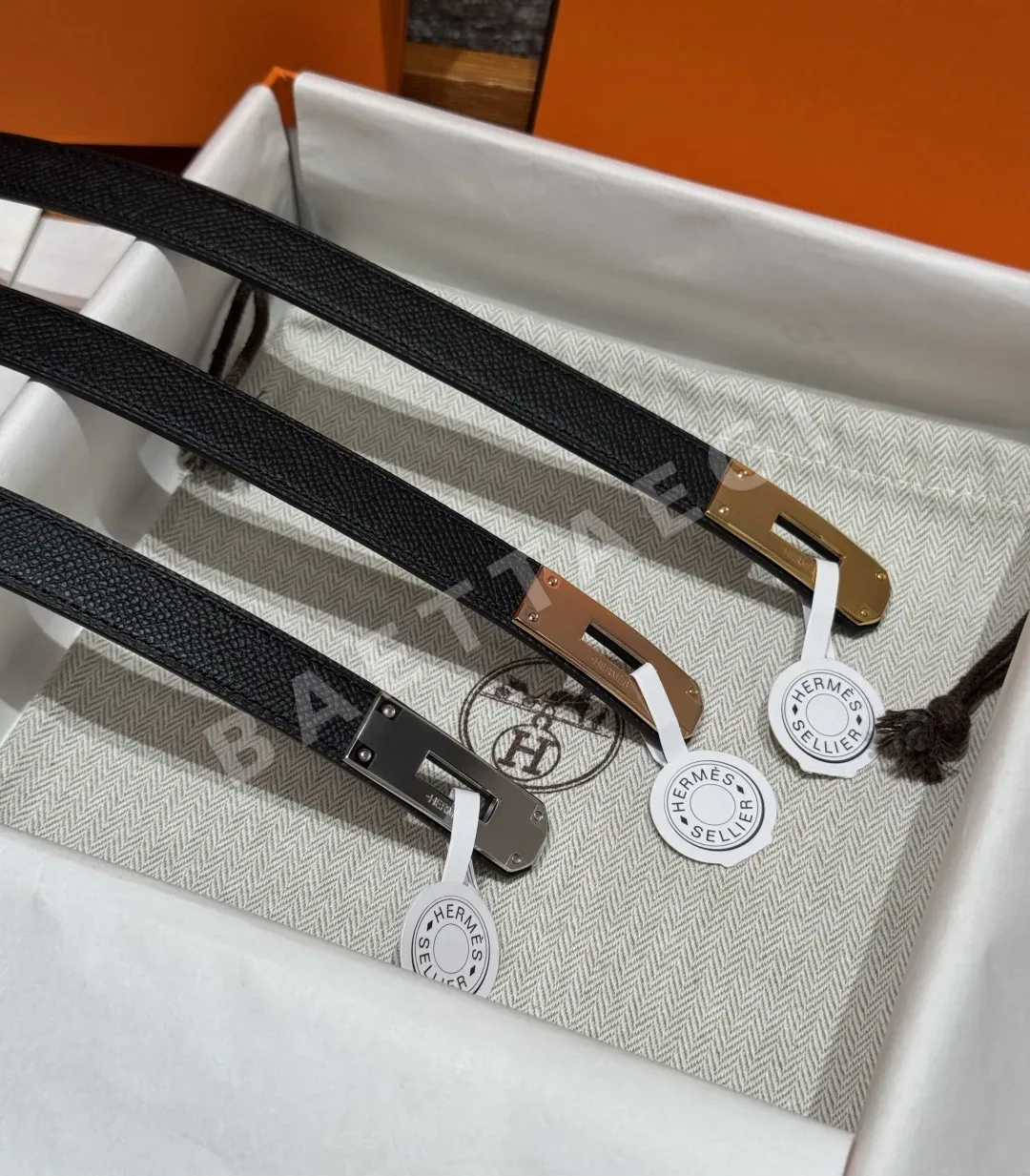 에르메스 켈리 팔라듐 도금 버클 가죽 벨트 상세 이미지 3
