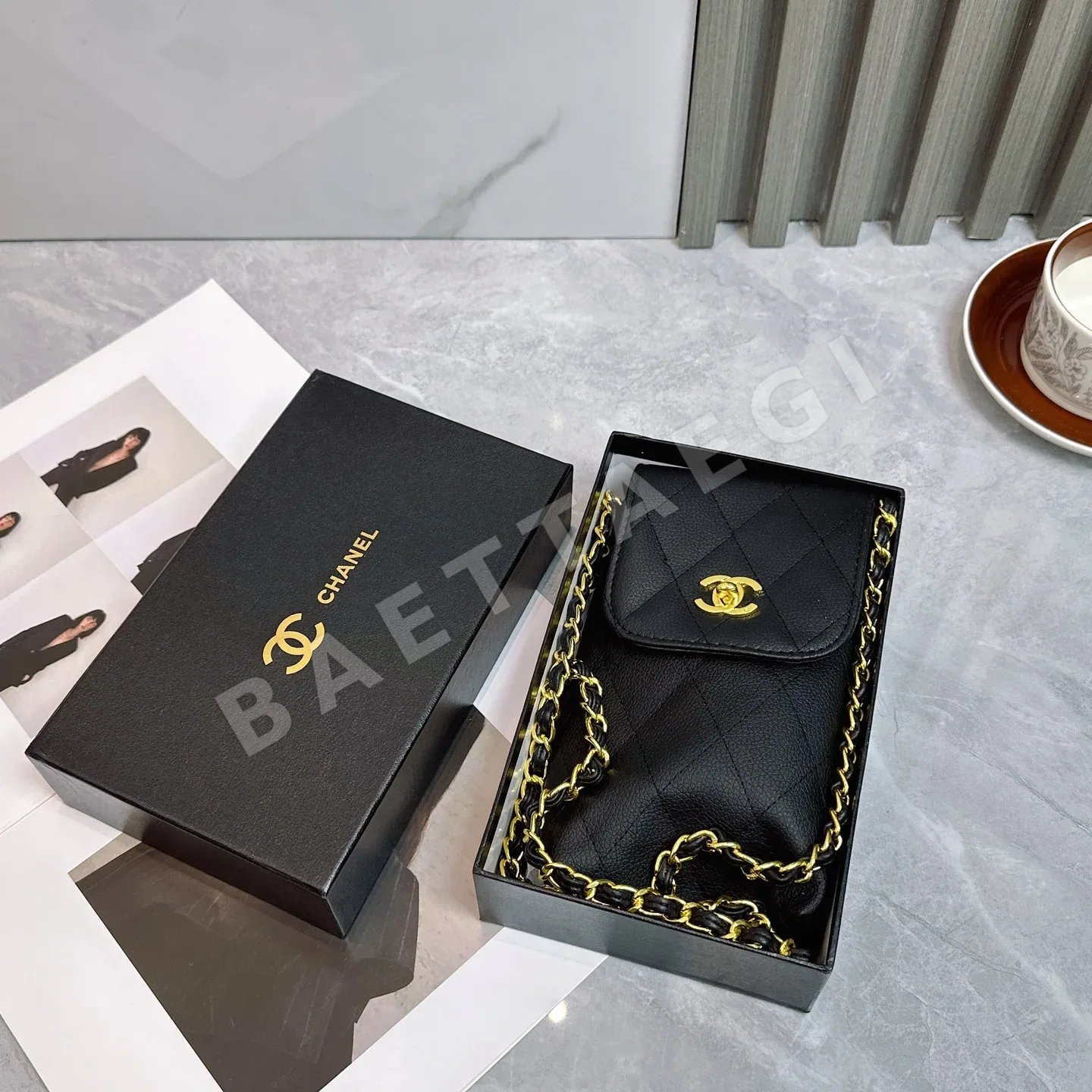 샤넬 서머 뉴 패치워크 더블 C 체인 백 우산 85345
