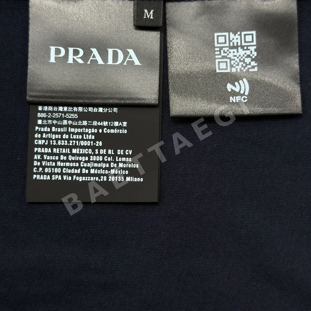 프라다 자수 프린트 카라 반팔 폴로셔츠 상세 이미지 9