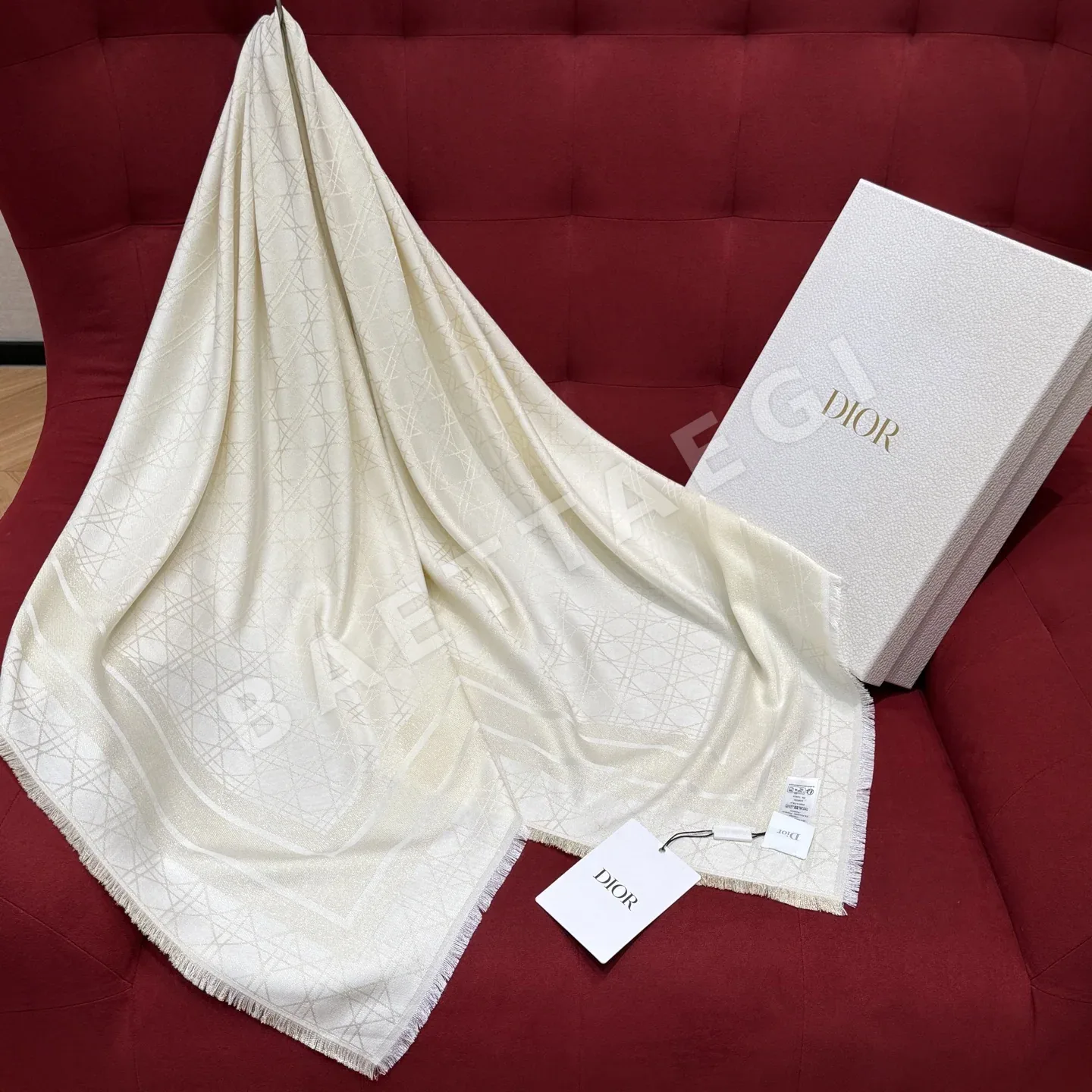 디올 카나주 자카드 테슬 스카프 상세 이미지 2
