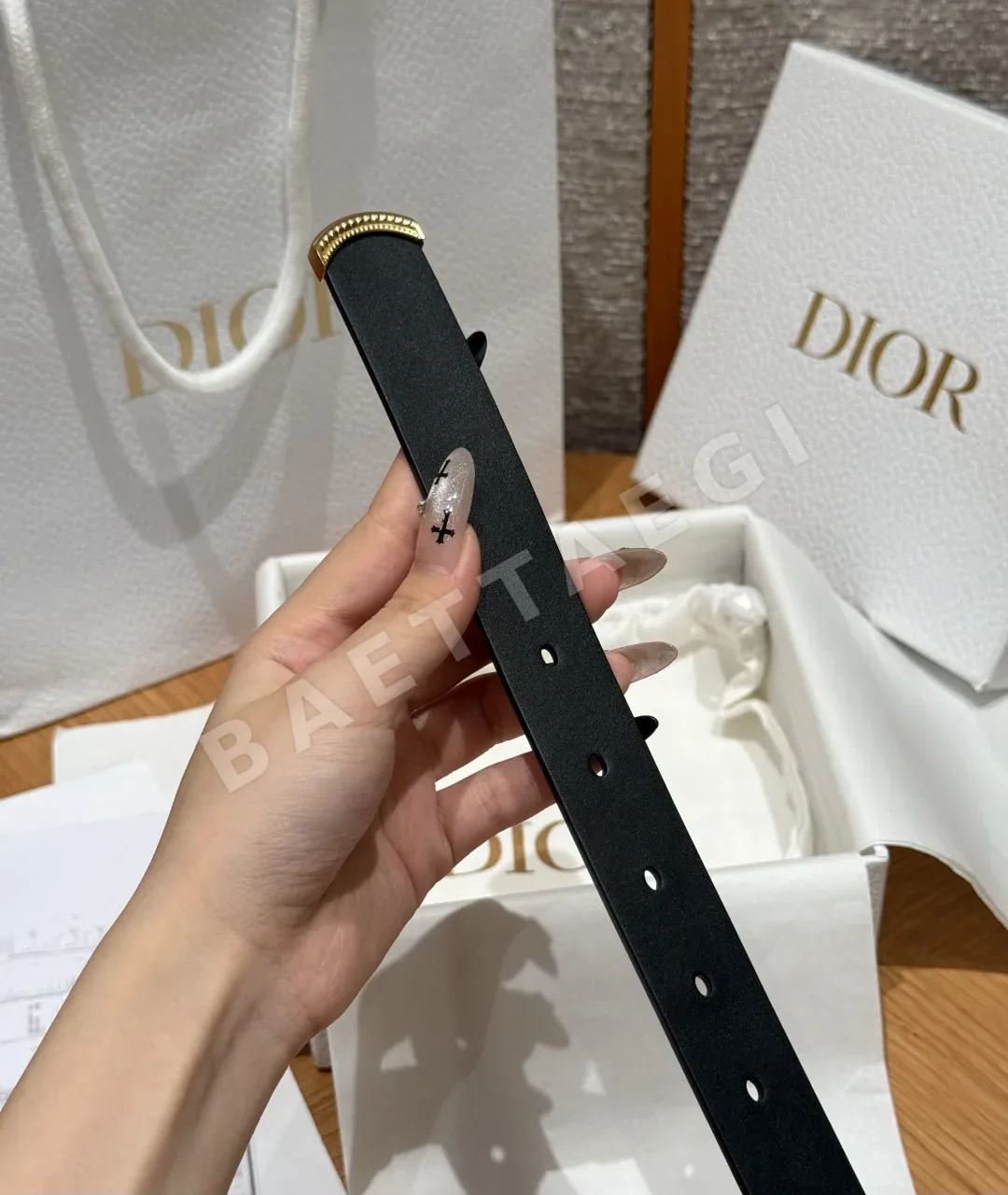 디올 JD280 메다이용 소가죽 벨트 상세 이미지 5