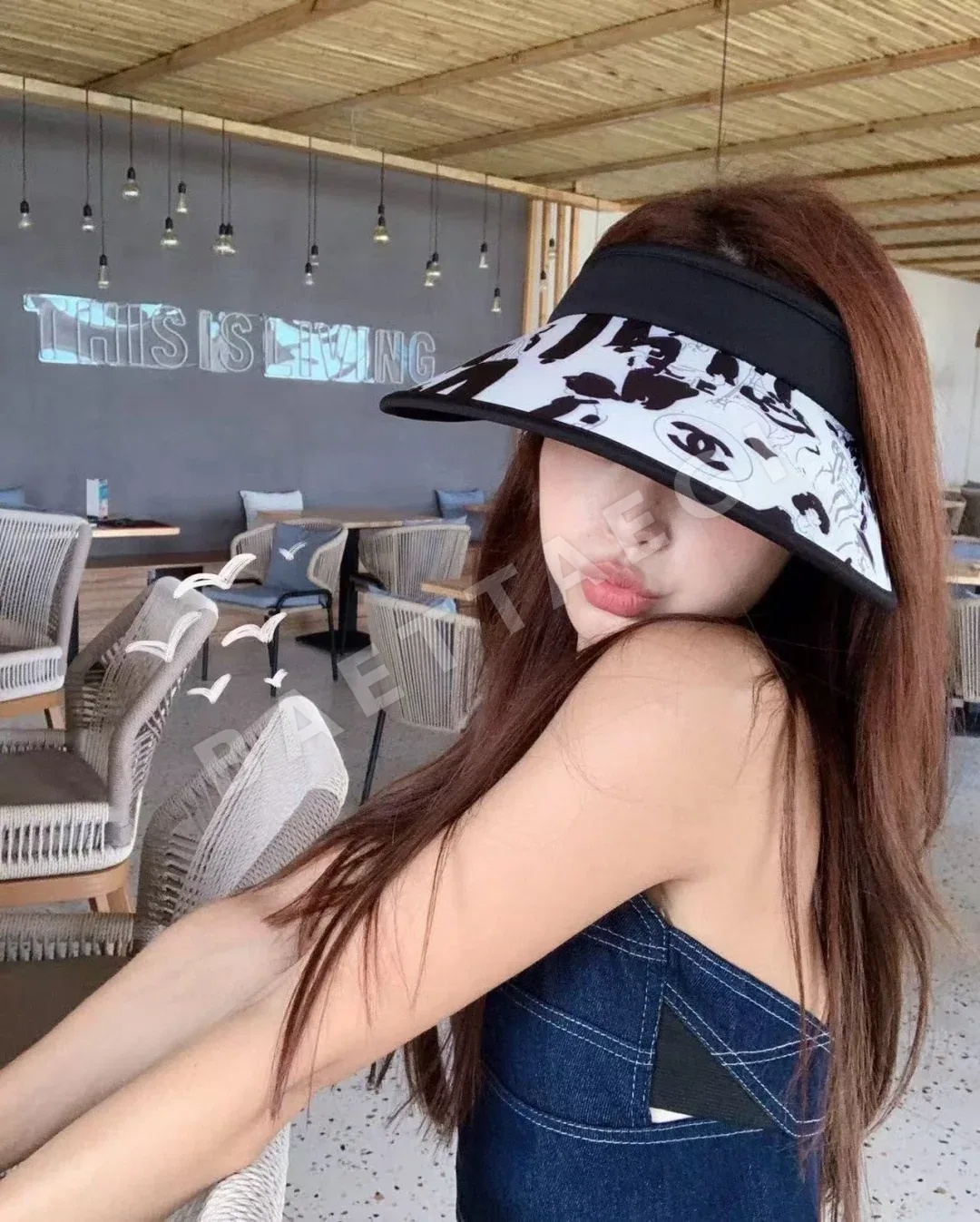 샤넬 조절 가능한 바이저 선햇 모자 185362