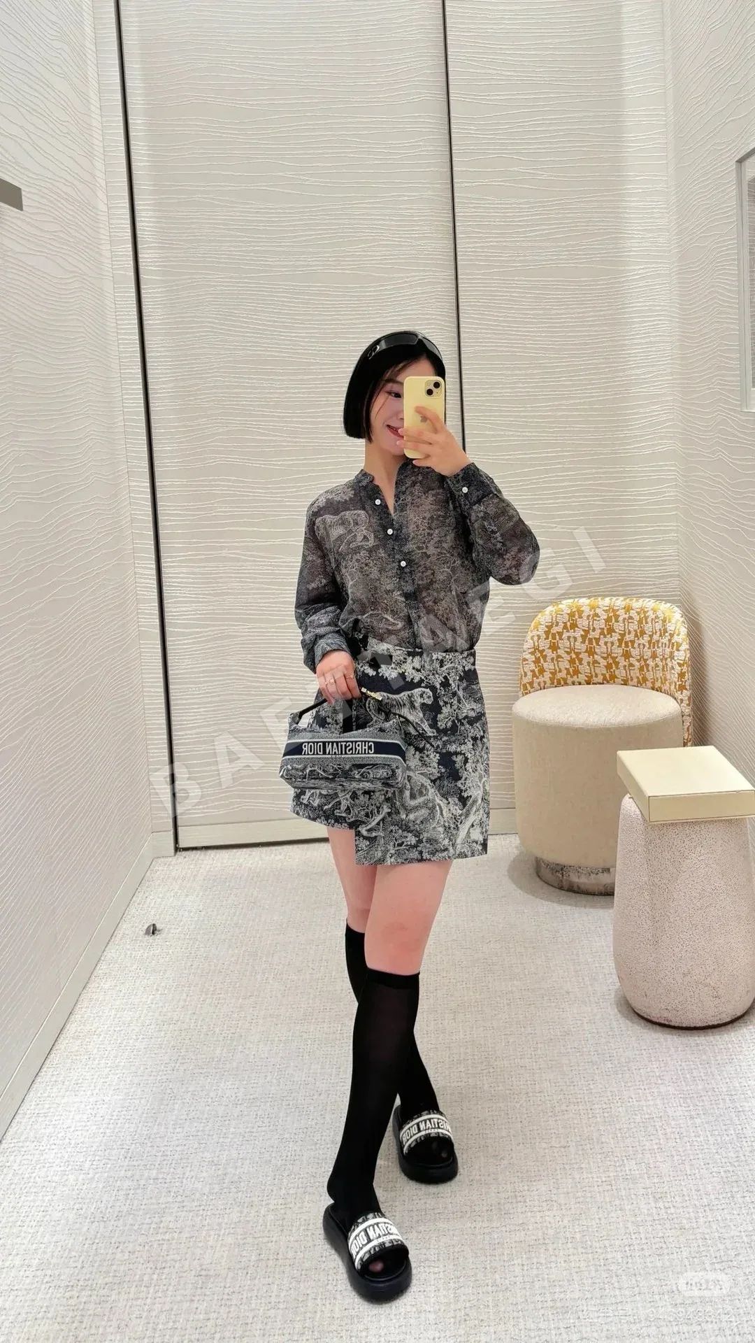 디올 자카드 여성 스커트 상세 이미지 7