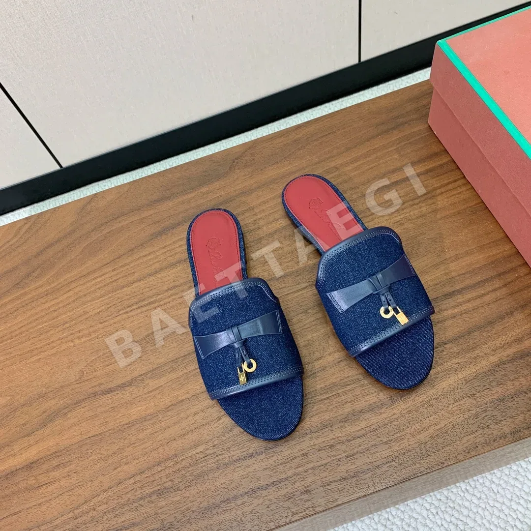 로로피아나 컬러블록 플랫 샌들 상세 이미지 5