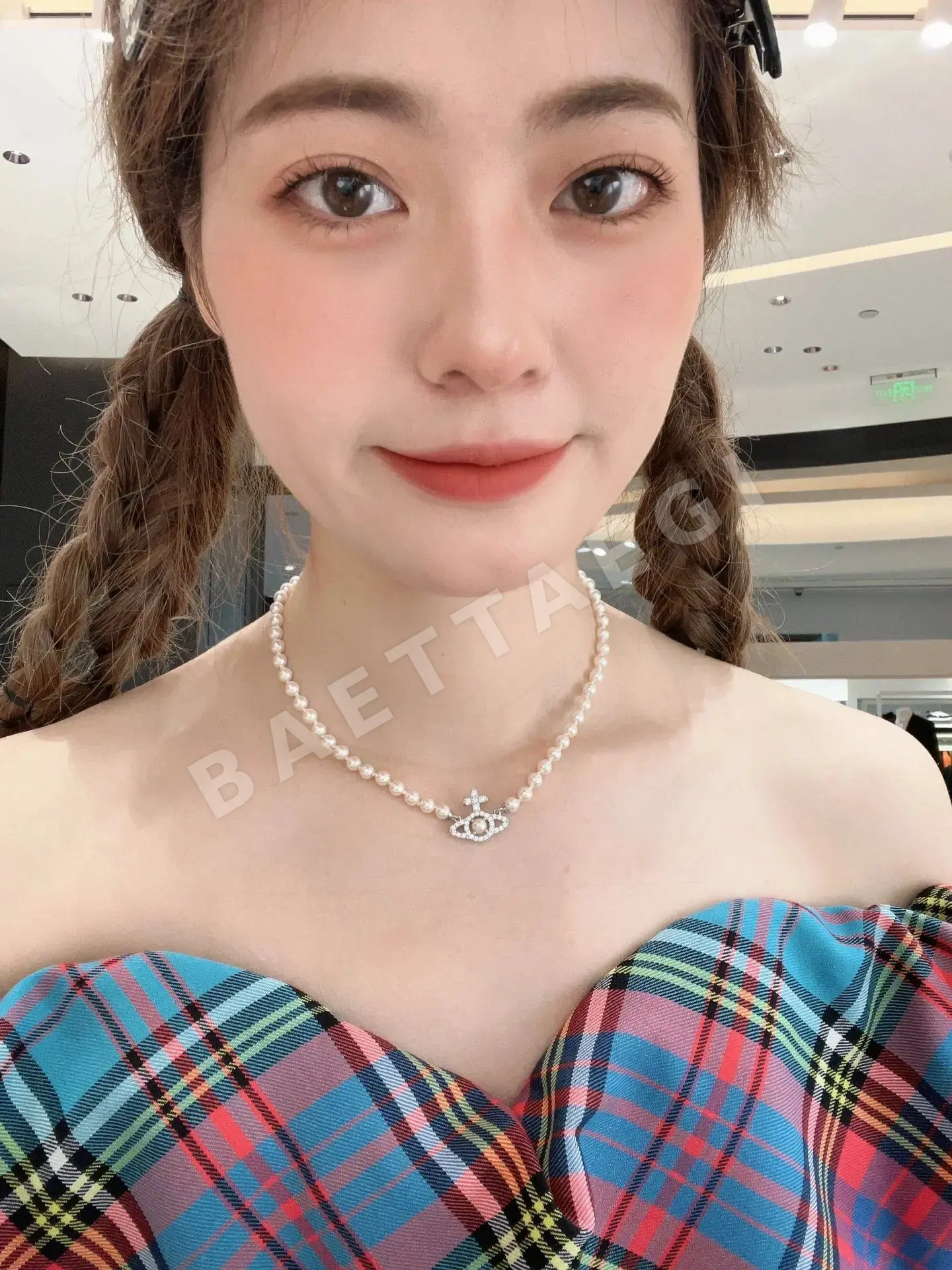비비안웨스트우드 새턴 라인스톤 목걸이 상세 이미지 4