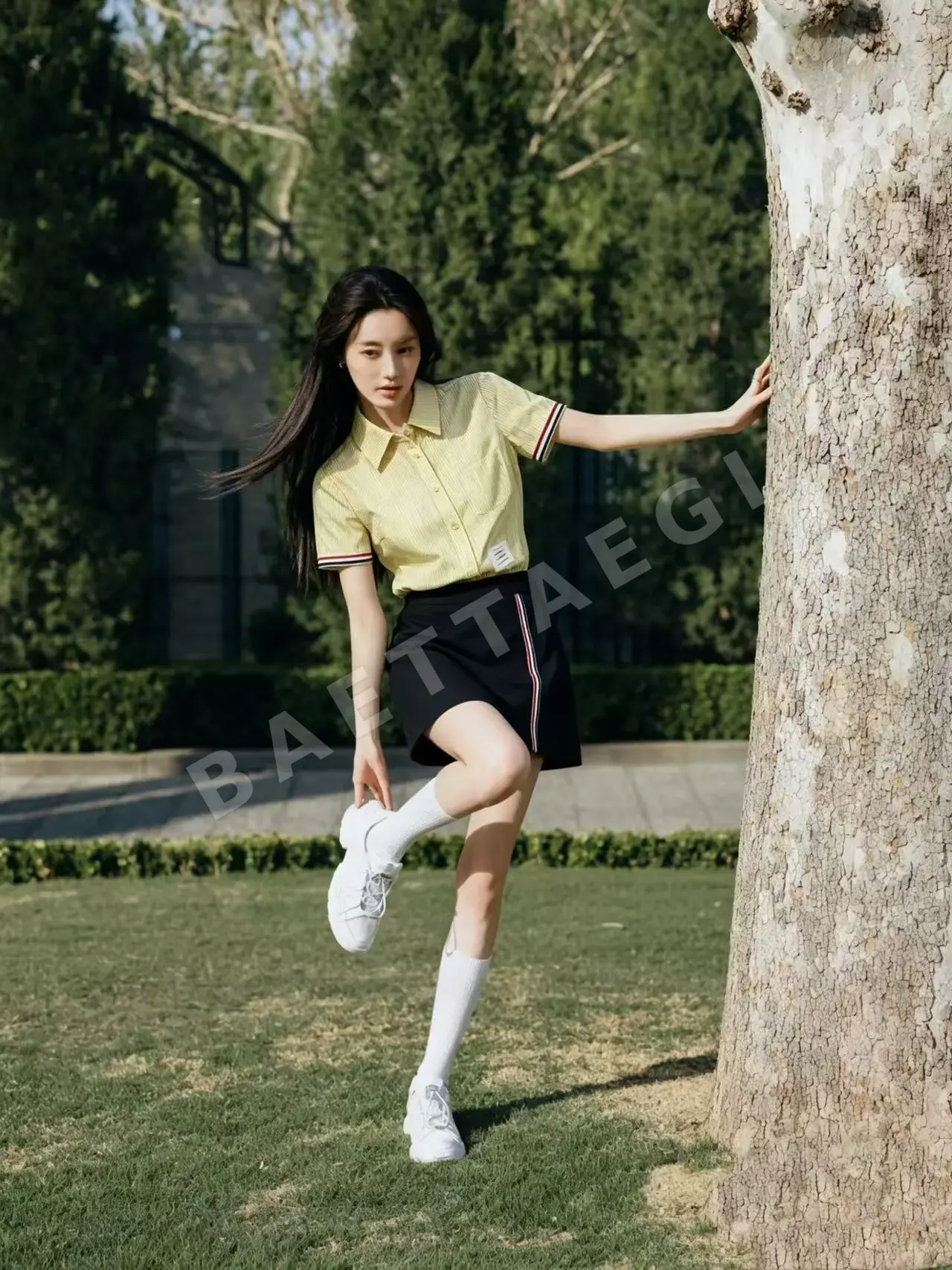 톰브라운 여성 코튼 반팔 셔츠 53192