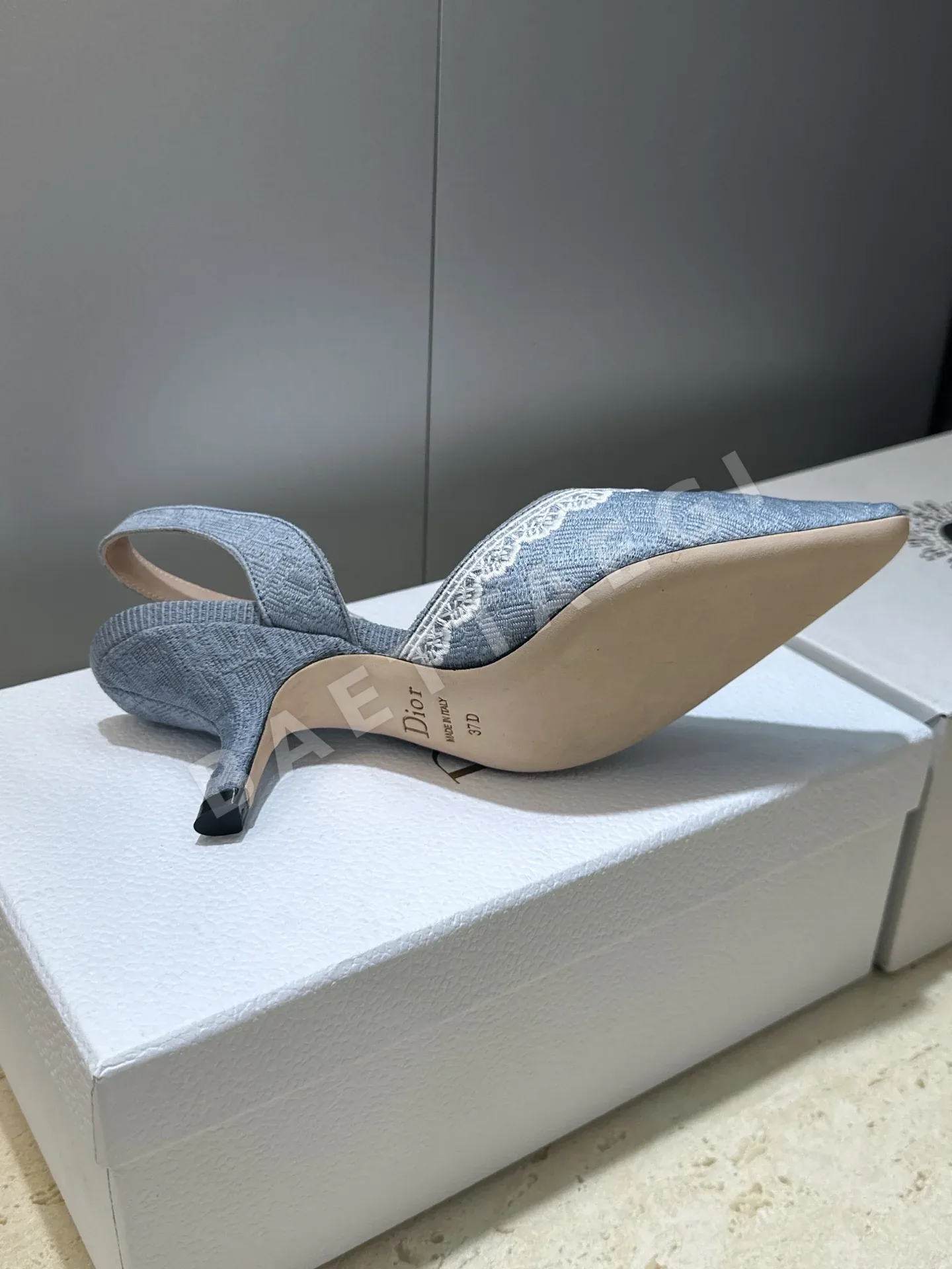 디올 J'A 리본 3D 자수 스퀘어토 백리스 컬러블록 샌들 여성 신발 상세 이미지 9