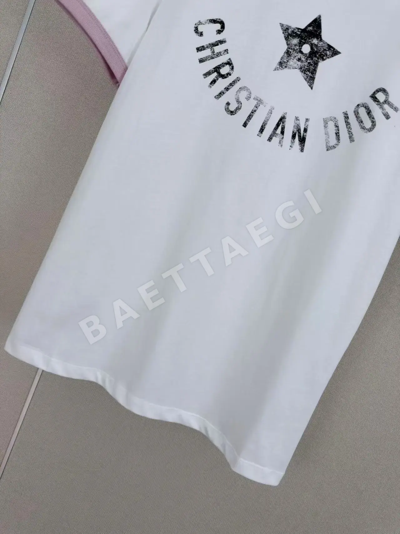 디올 오각별 컬러블록 크루넥 반팔 티셔츠 상세 이미지 5