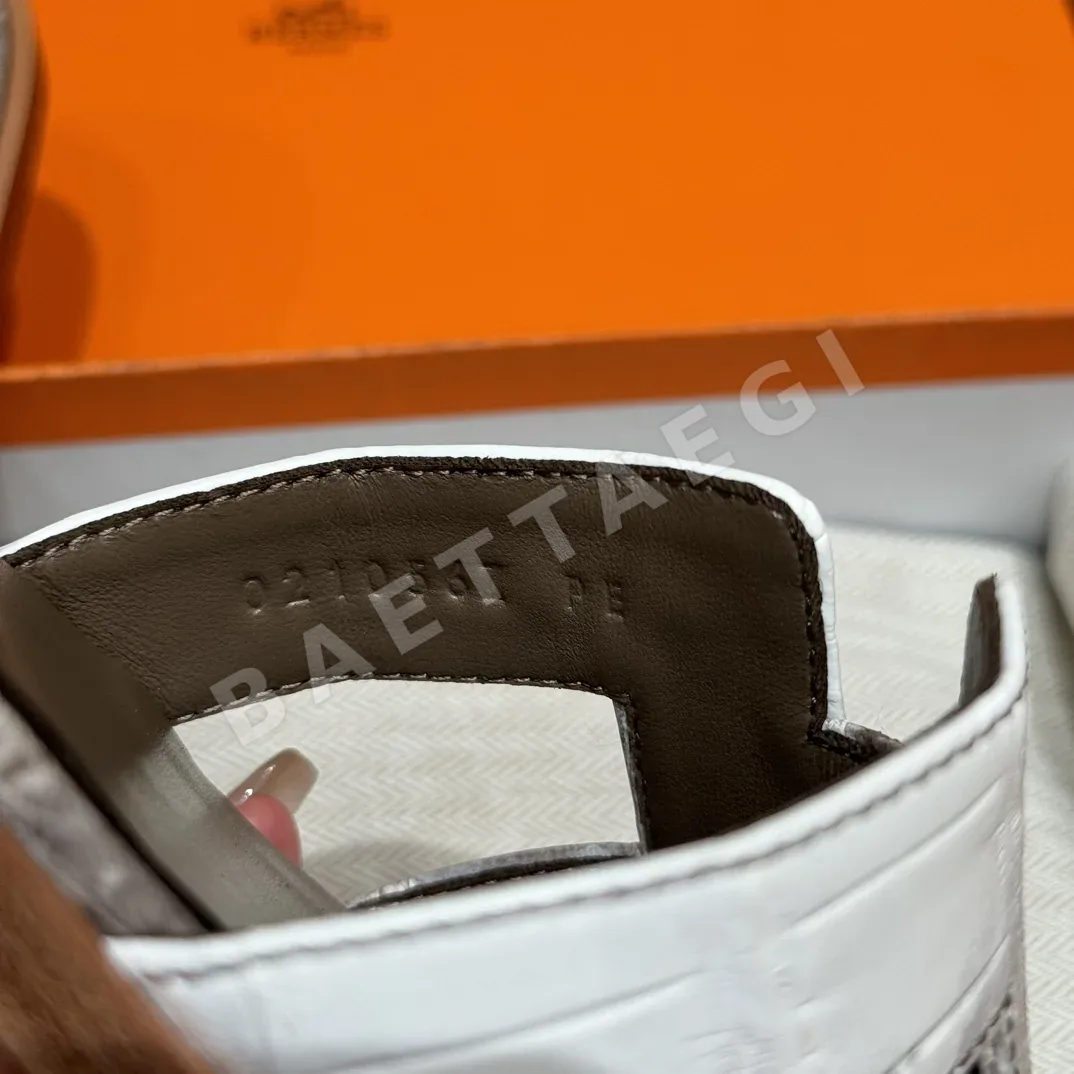 에르메스 오란 샌들 히말라야 악어가죽 H 컷아웃 상세 이미지 7