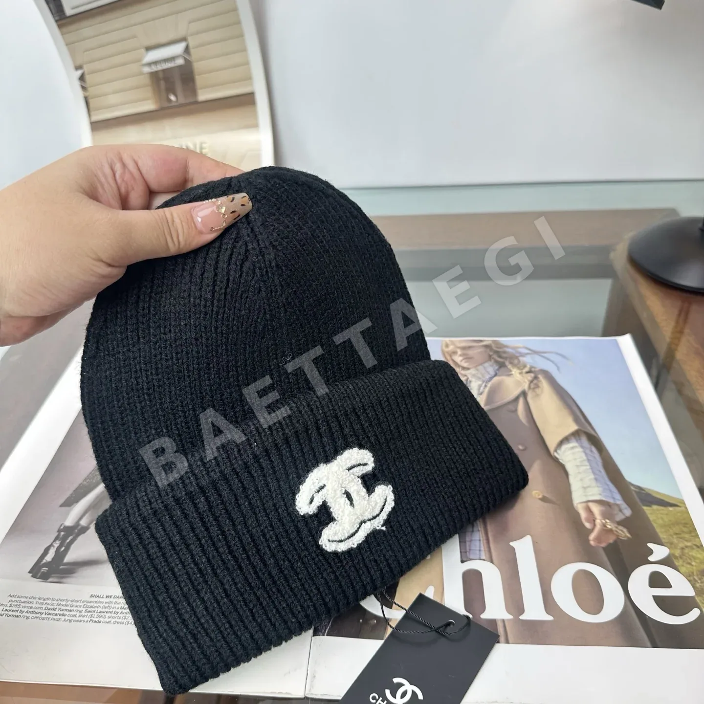 샤넬 니트 비니 모자 상세 이미지 5
