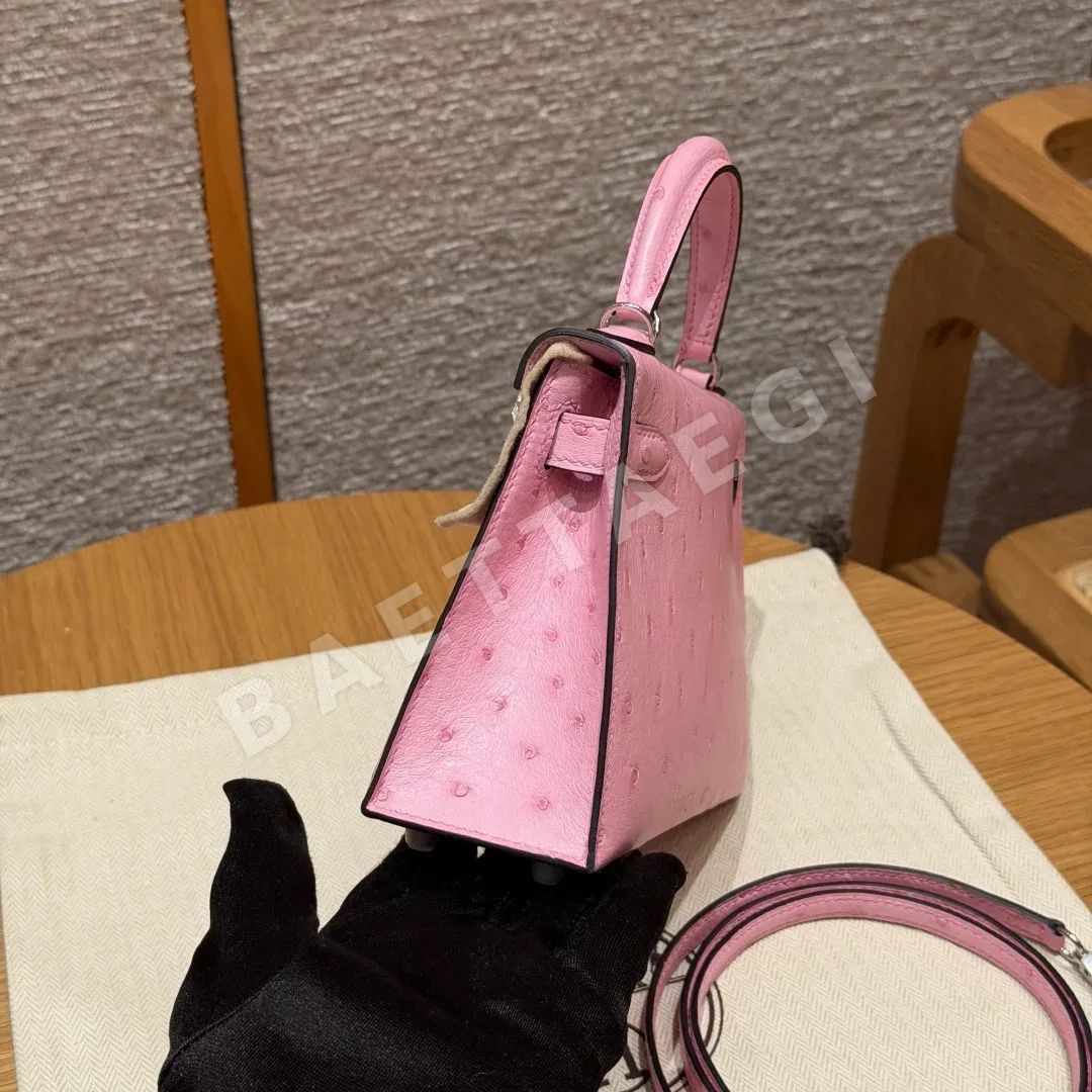 에르메스 미니 켈리 타조가죽 가방 상세 이미지 3