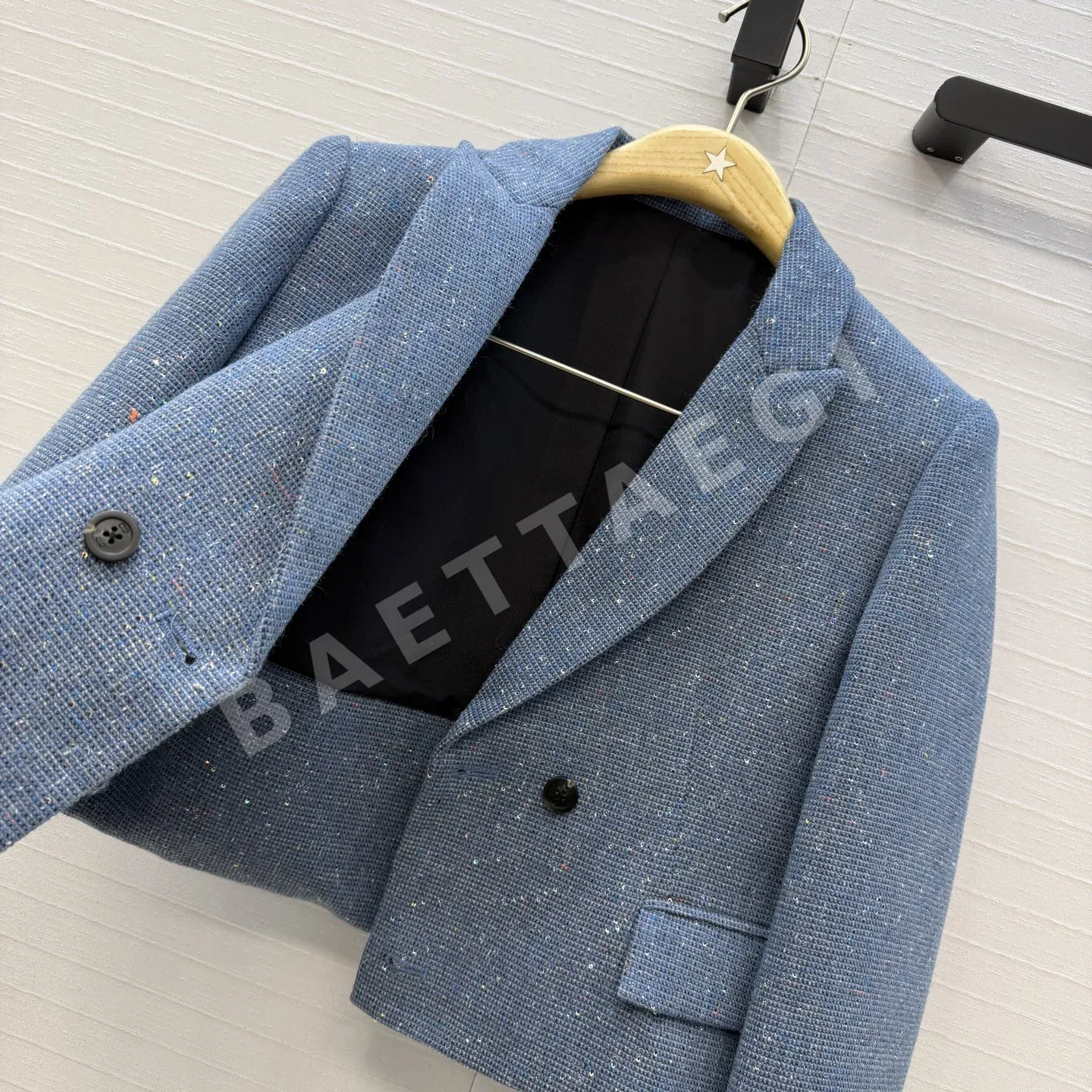 디올 블루 도트 트위드 숏 자켓 상세 이미지 7