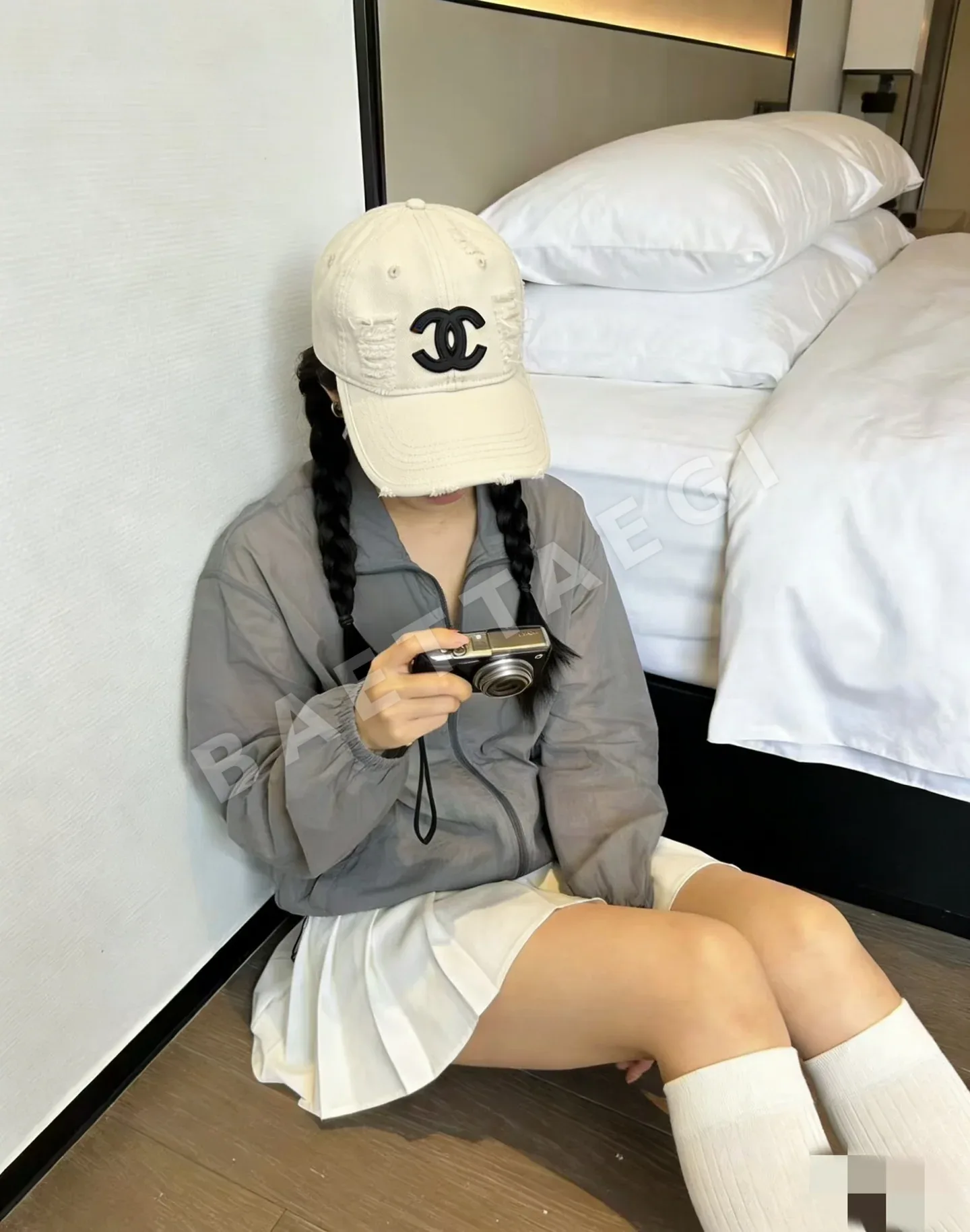 샤넬 로고 베이스볼 캡 185381