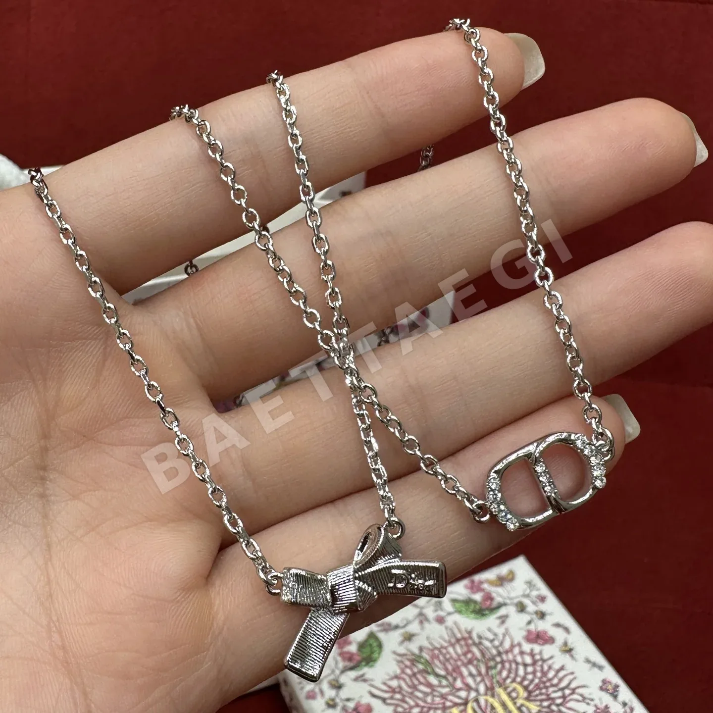 디올 더블 레이어 목걸이 상세 이미지 2