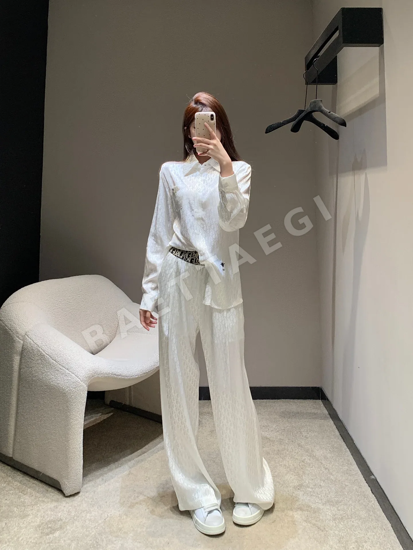 디올 레터 프린트 레이온 자카드 셔츠 팬츠 세트 상세 이미지 6