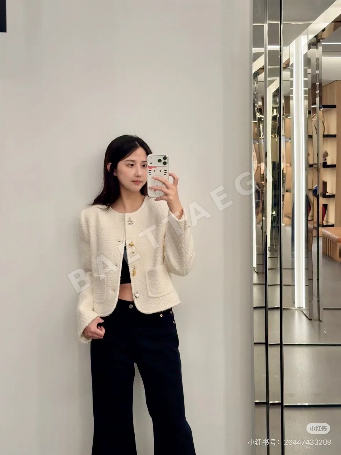 셀린느 트위드 울 쇼트 자켓 상세 이미지 3