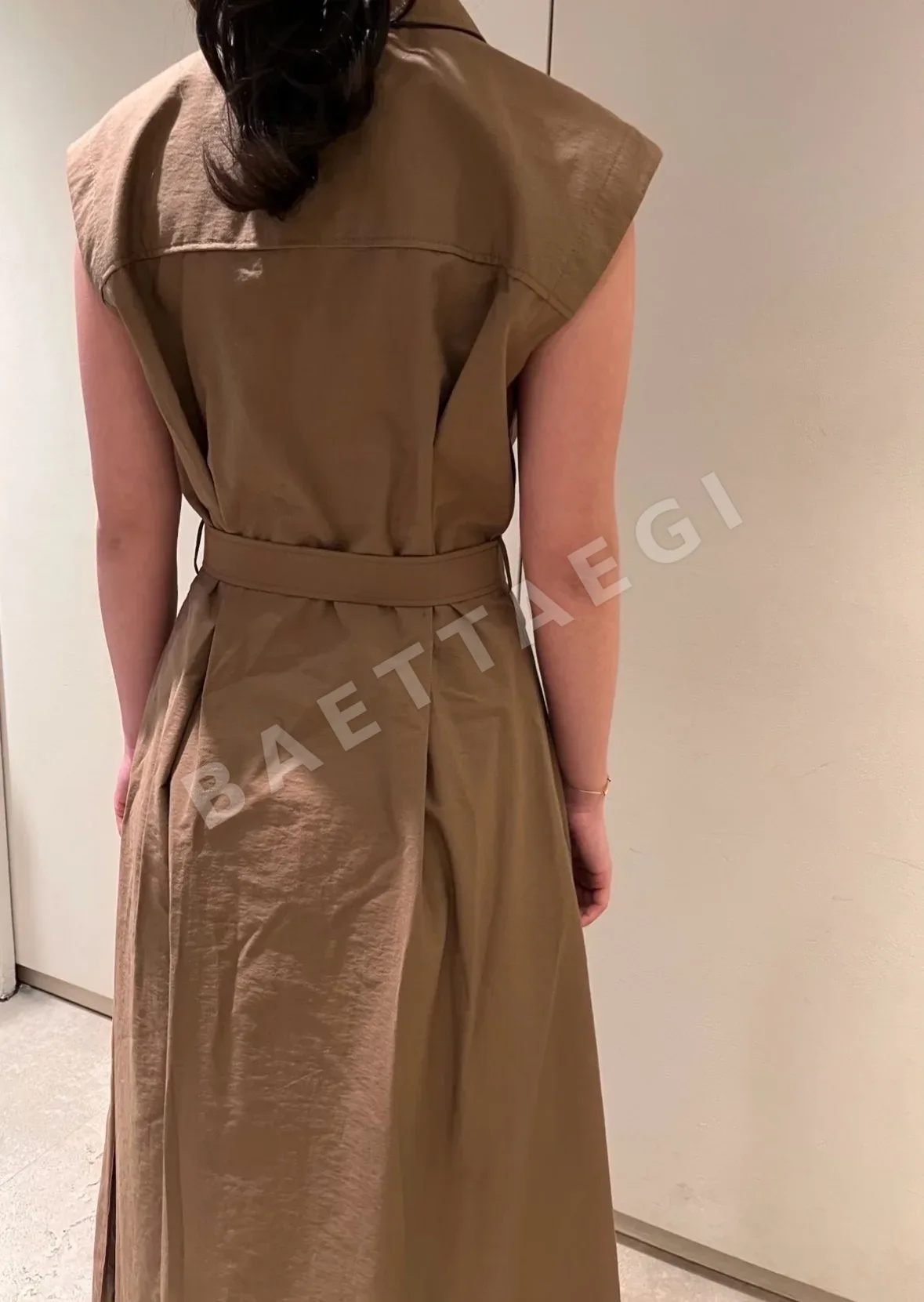 브루넬로쿠치넬리 브라운 노슬리브 A라인 원피스 상세 이미지 5