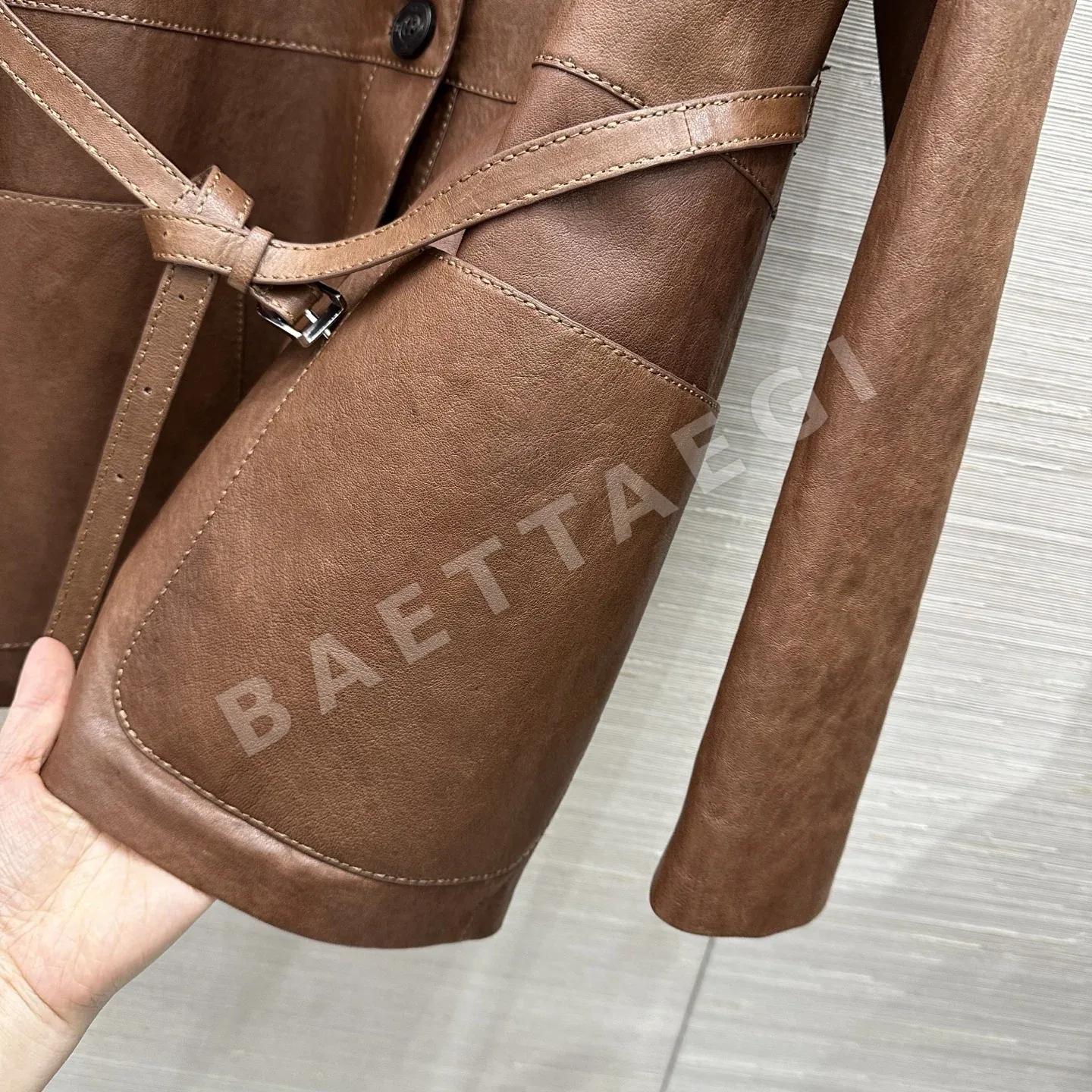에르메스 램스킨 벨트 여성 자켓 상세 이미지 7