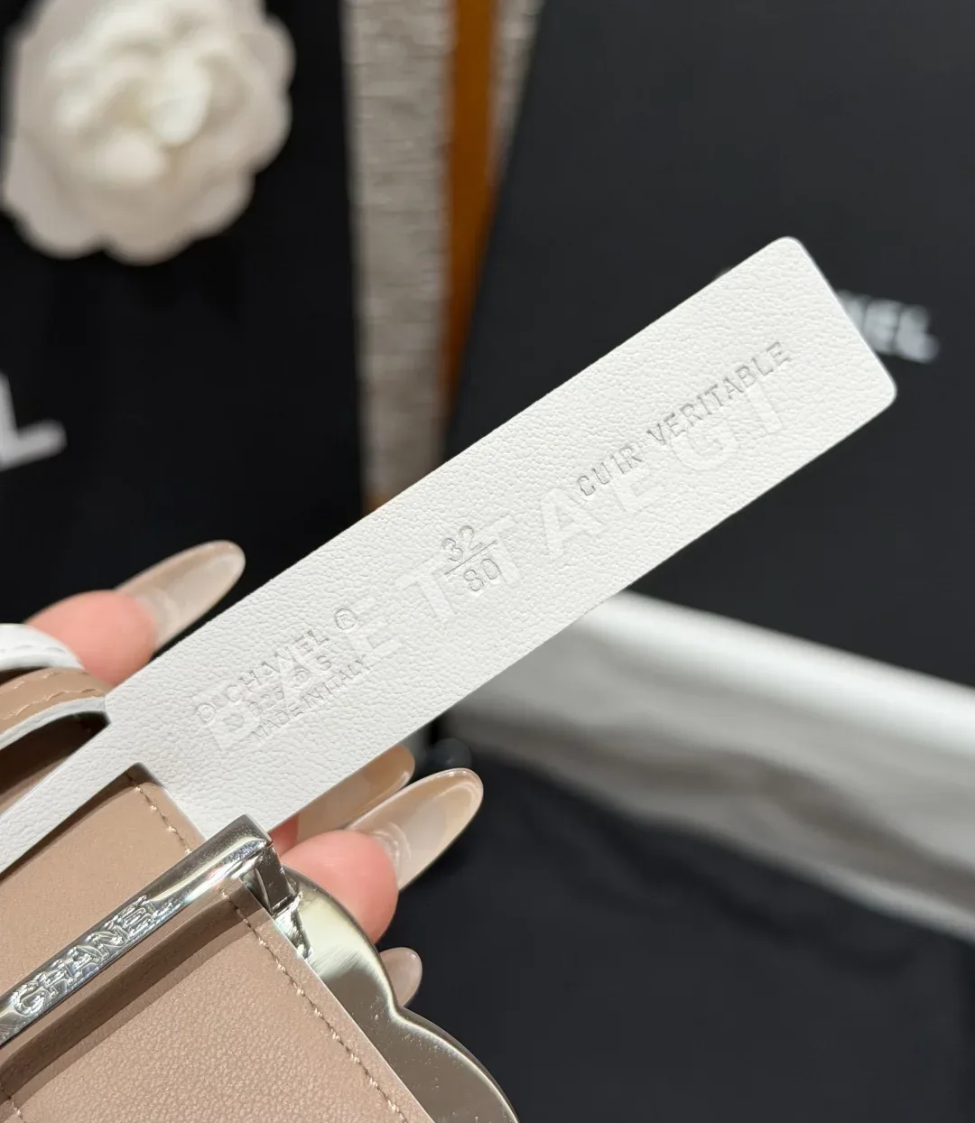 샤넬 더블 C 버클 가죽 벨트 상세 이미지 6