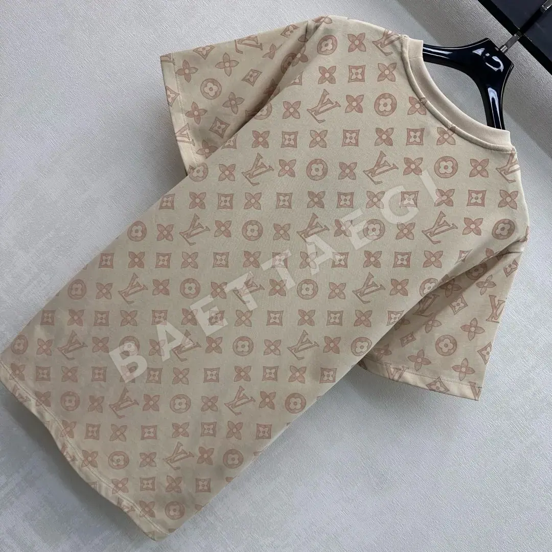 루이비통 프린트 크루넥 코튼 반팔 티셔츠 상세 이미지 7